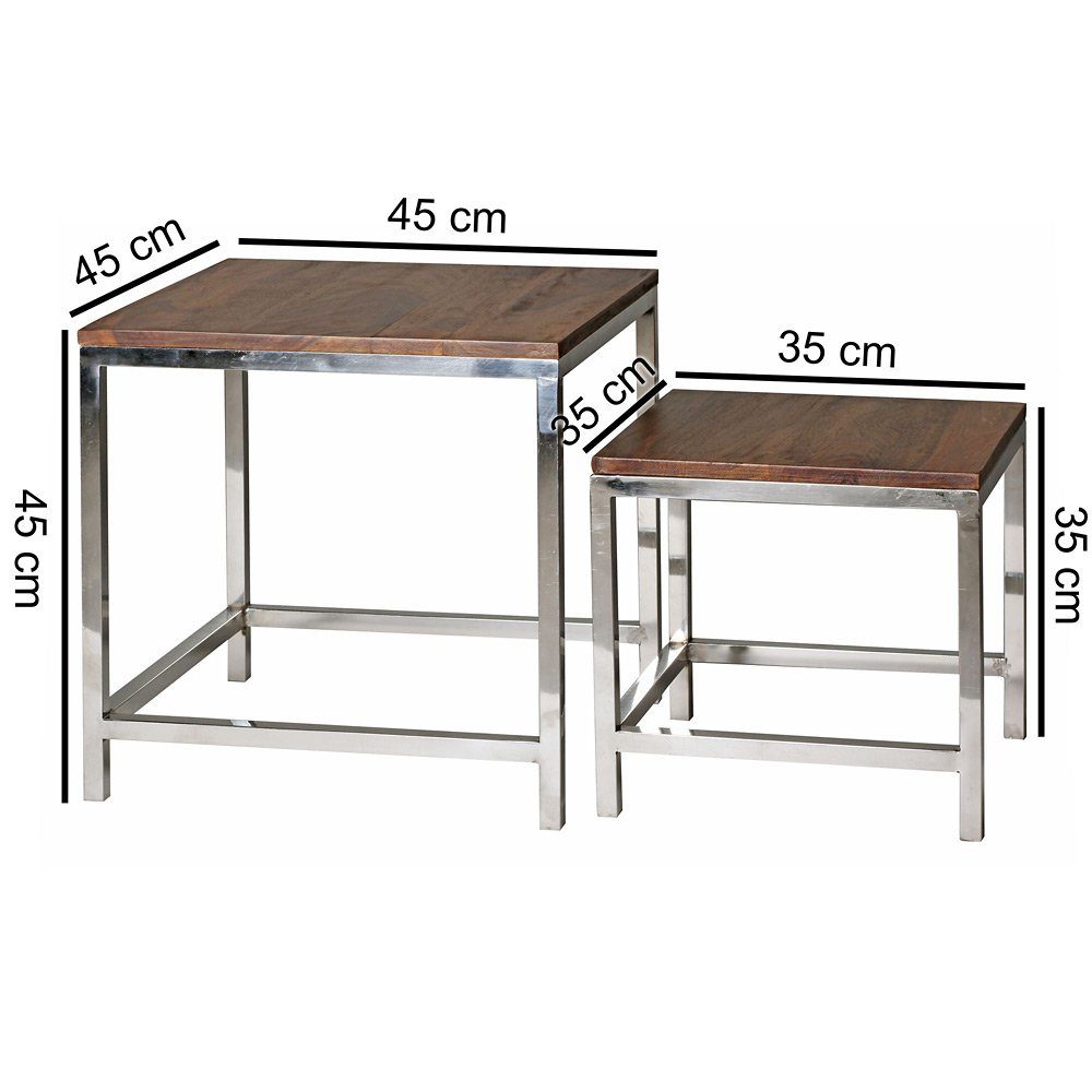 45/45/45cm Lomadox natur braun Couchtisch,