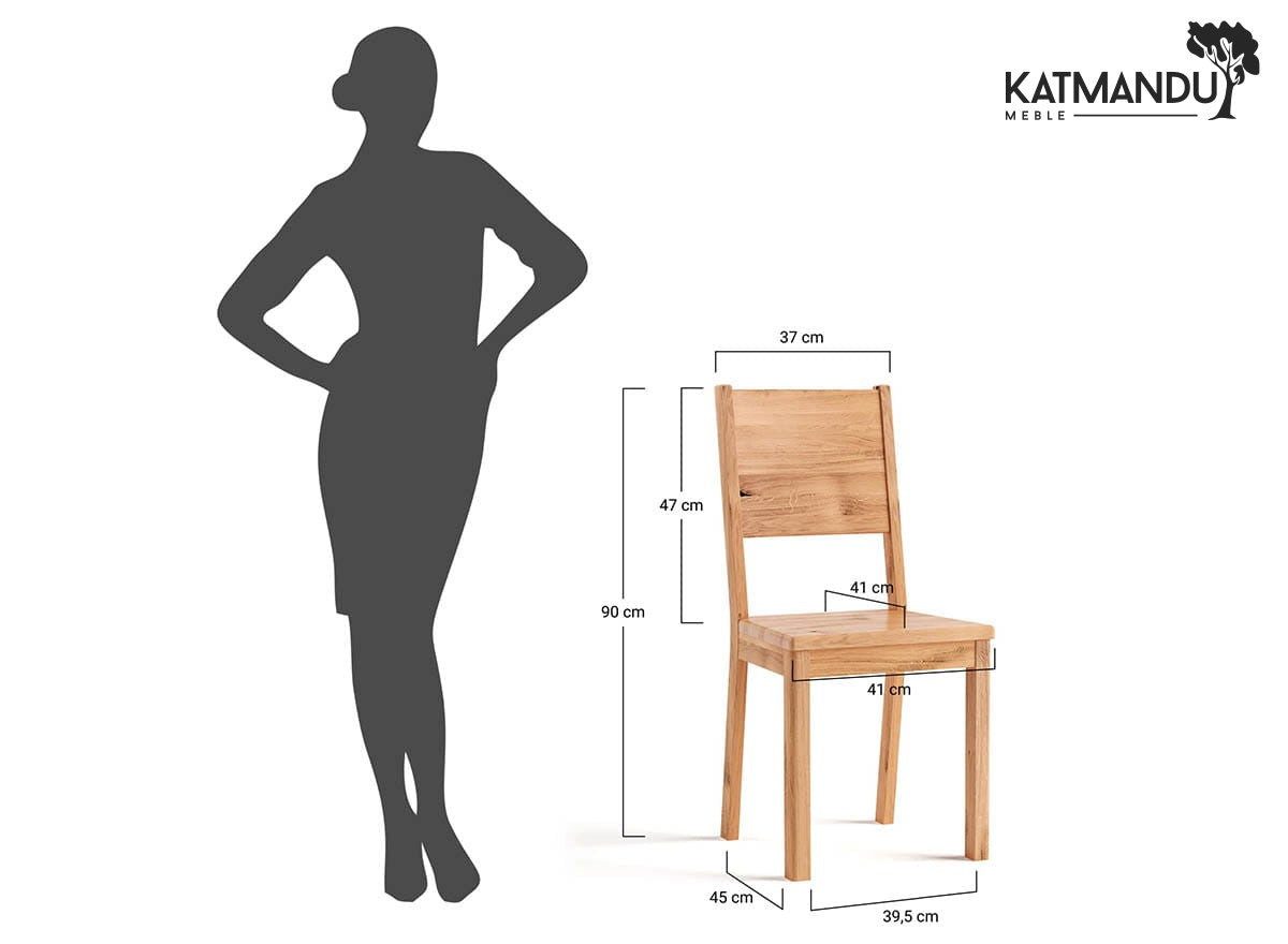 Katmandu Esszimmerstuhl Eleganter Esszimmerstuhl Prato Eiche massiv – Massiv Holzstuhl ohne Po