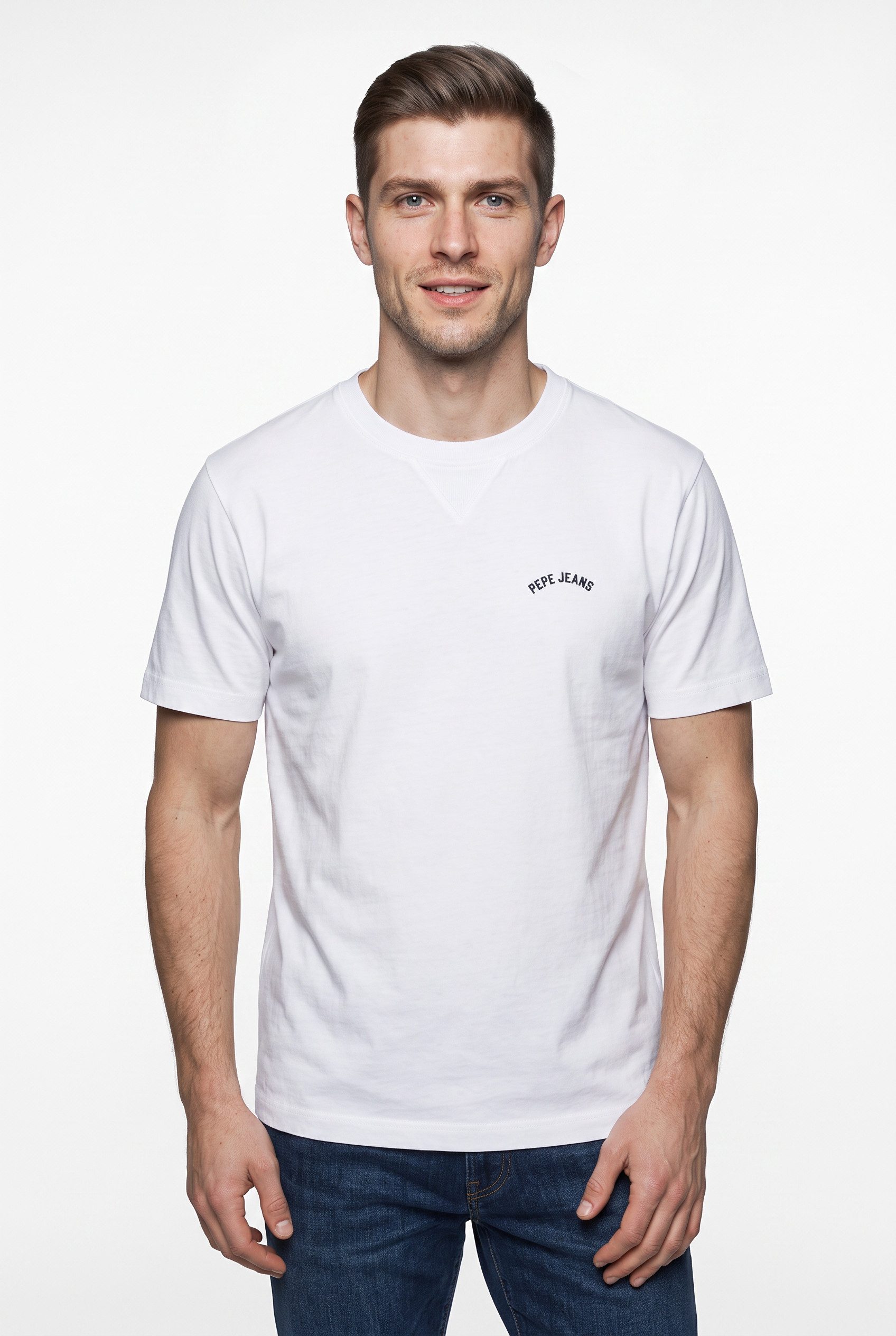 Pepe Jeans T-Shirt JOHN TEE mit V-Naht am Rundhals