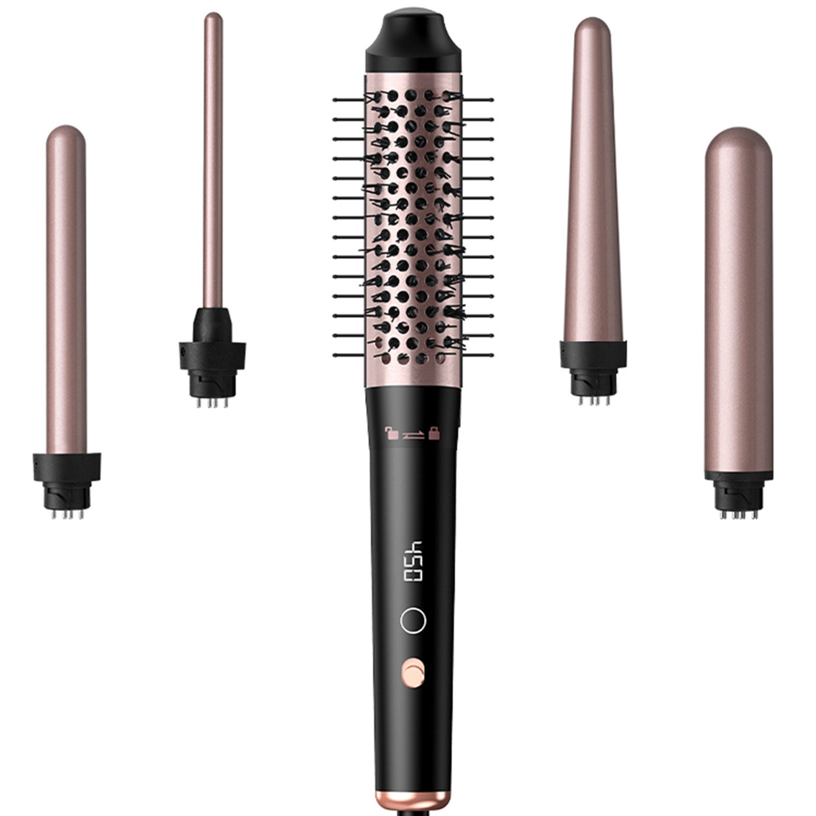 Comfy Mate Lockenstab 5 in 1, Keramik Lockeneisen mit Multifunktion Lockenbürste, Turmalin-Keramik, Lockenstabe mit Verschiedenen Aufsätzen Große und Kleine Locken 9-32mm