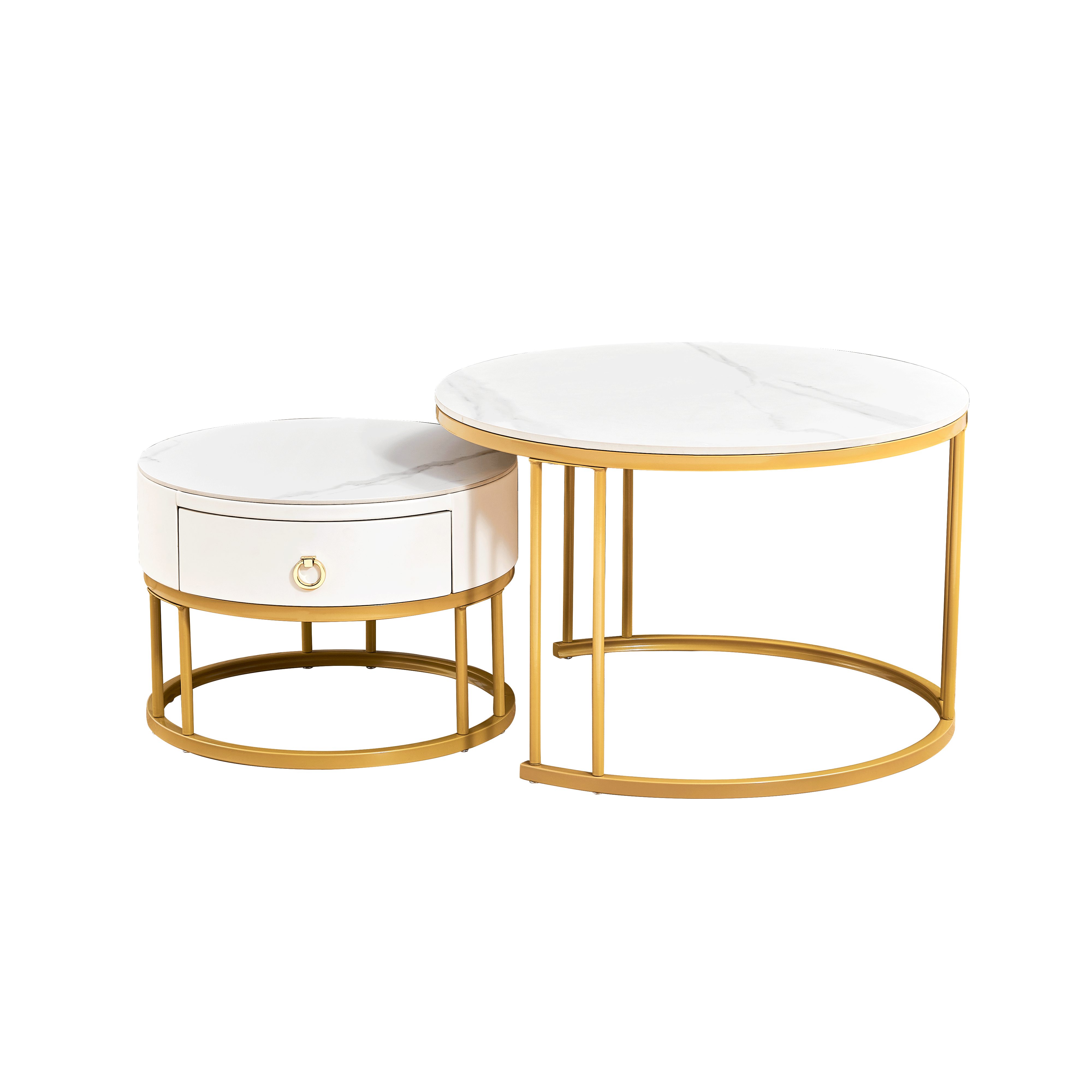 OKWISH Couchtisch 2-teiliges Couchtisch-Set (Schiefer-Tischplatte, mit günstig online kaufen