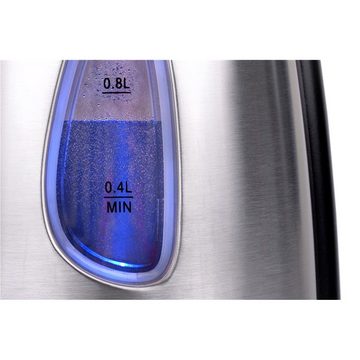 Adler Wasserkocher AD 1203, 1 l, 1630,00 W, blau beleuchtet, automatische Abschaltung, Anti-Kalk-Filter