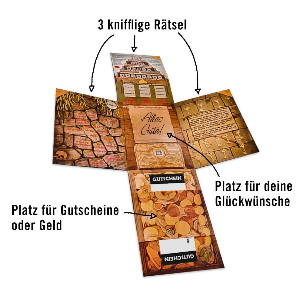 Schatzsuche", Hidden in Made "Die Rätselkarte Grußkarten Germany Games