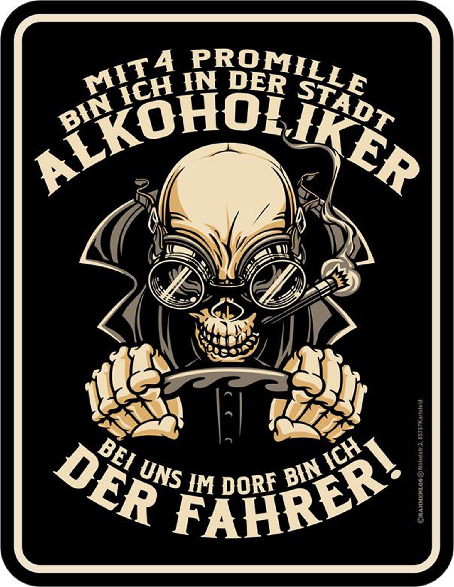 Metallschild Fahrer - Fun-Schilder - Promille