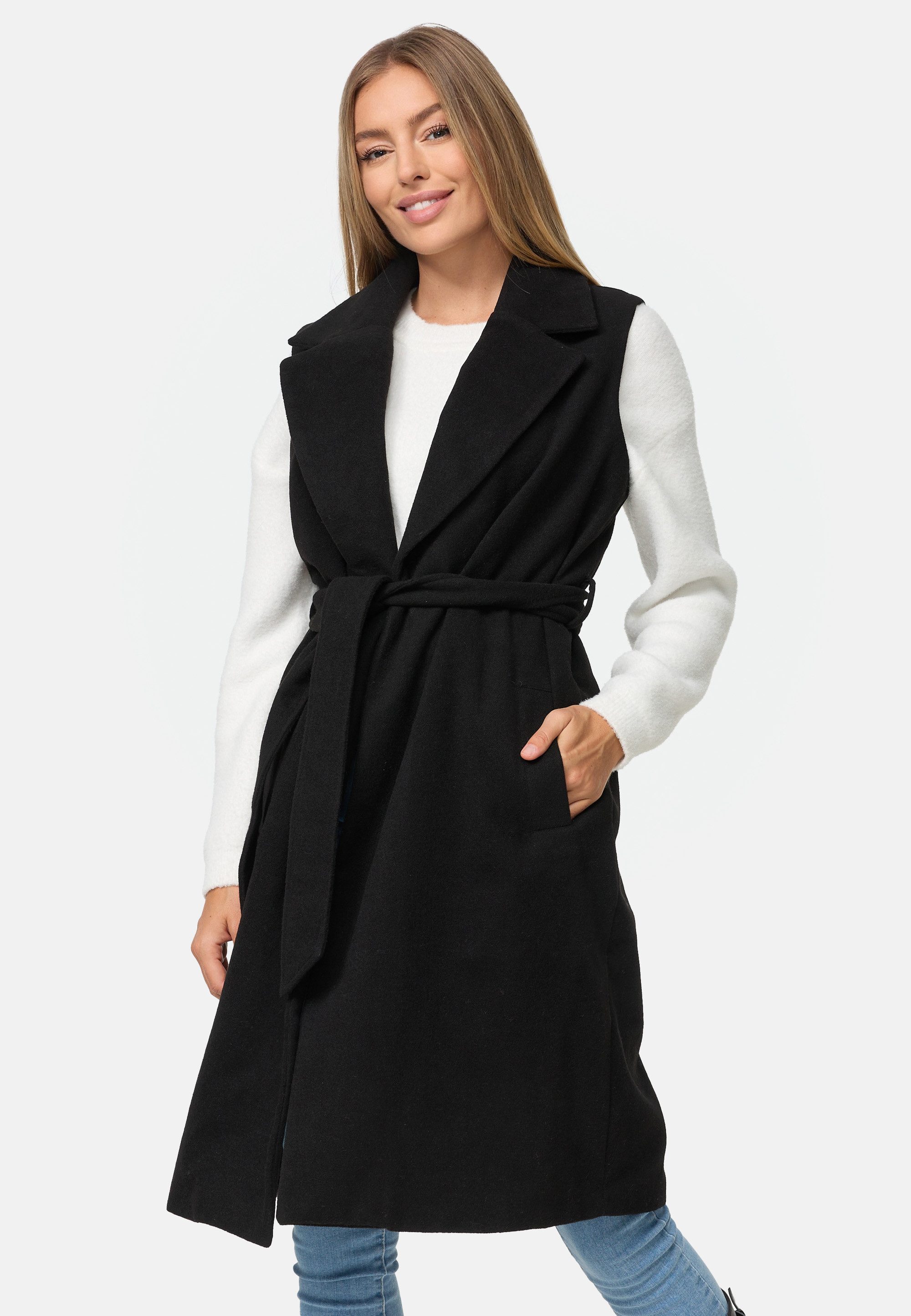 Threadbare Softshellweste THB Suhail belted formall Coat (1-tlg) mit Gürtel
