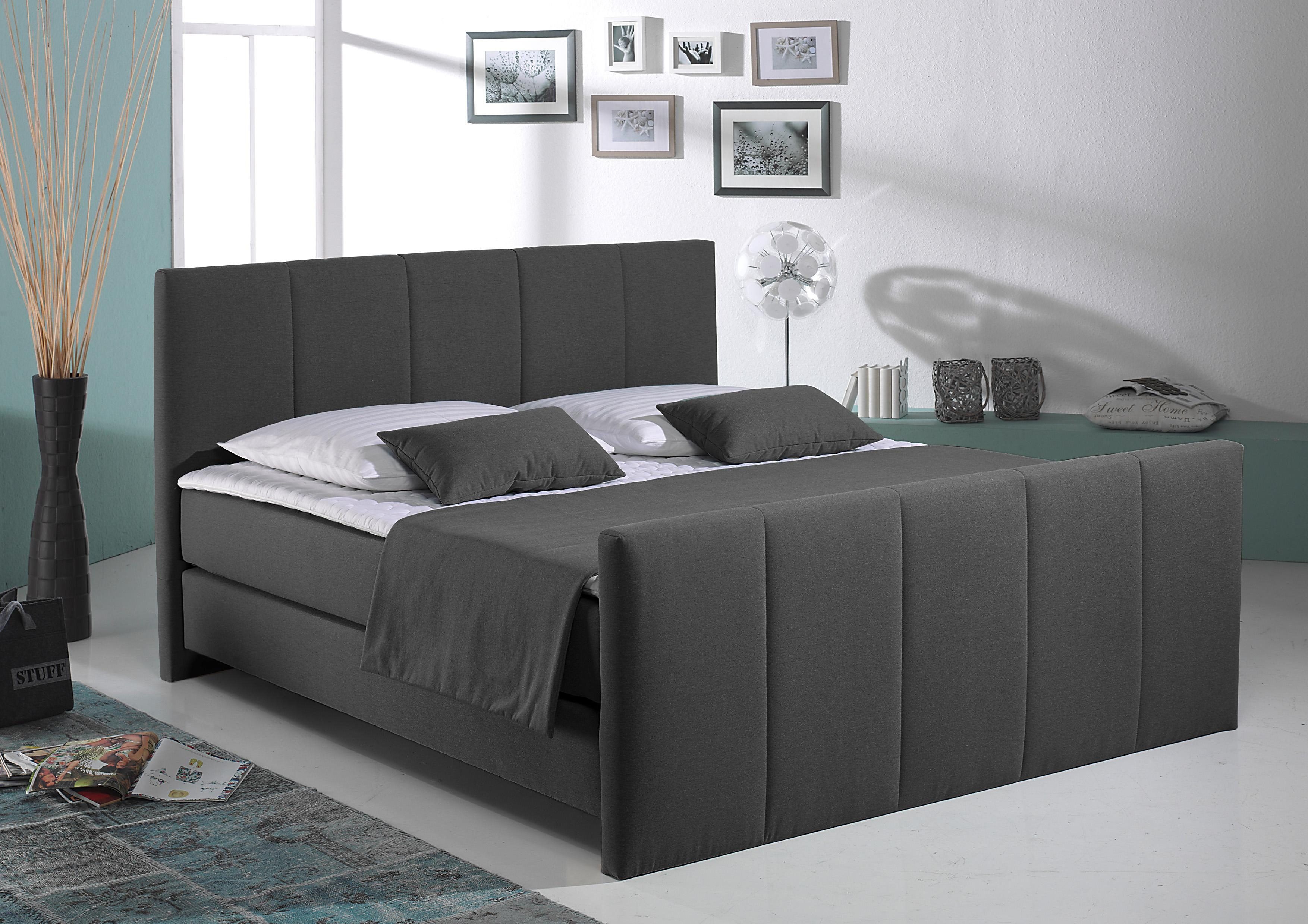 Home affaire Boxspringbett Portland, in 3 Breiten, 3 Matratzenarten und 2 Härtegraden, incl. Topper