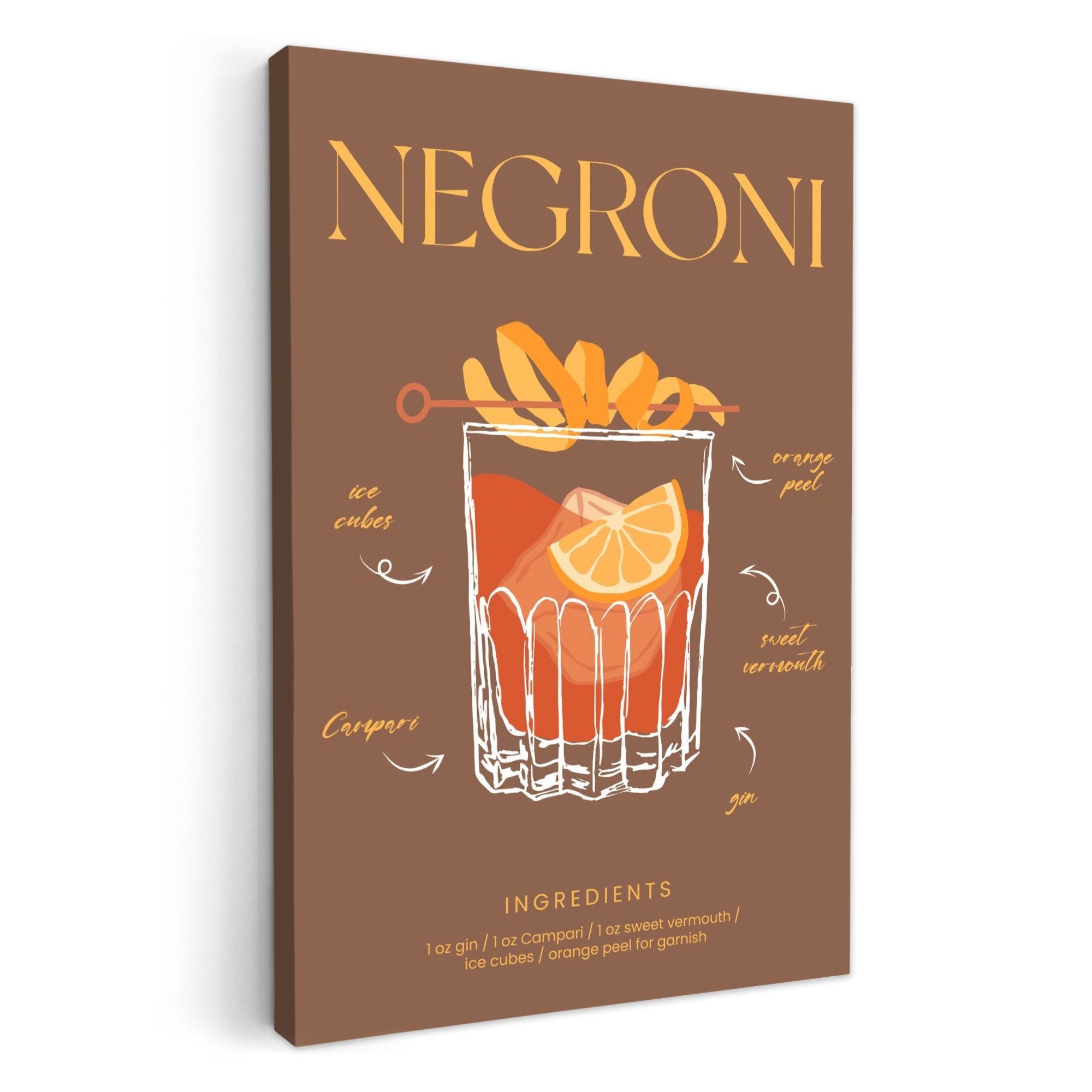 OneMillionCanvasses® Leinwandbild Negroni - Cocktail - günstig online kaufen