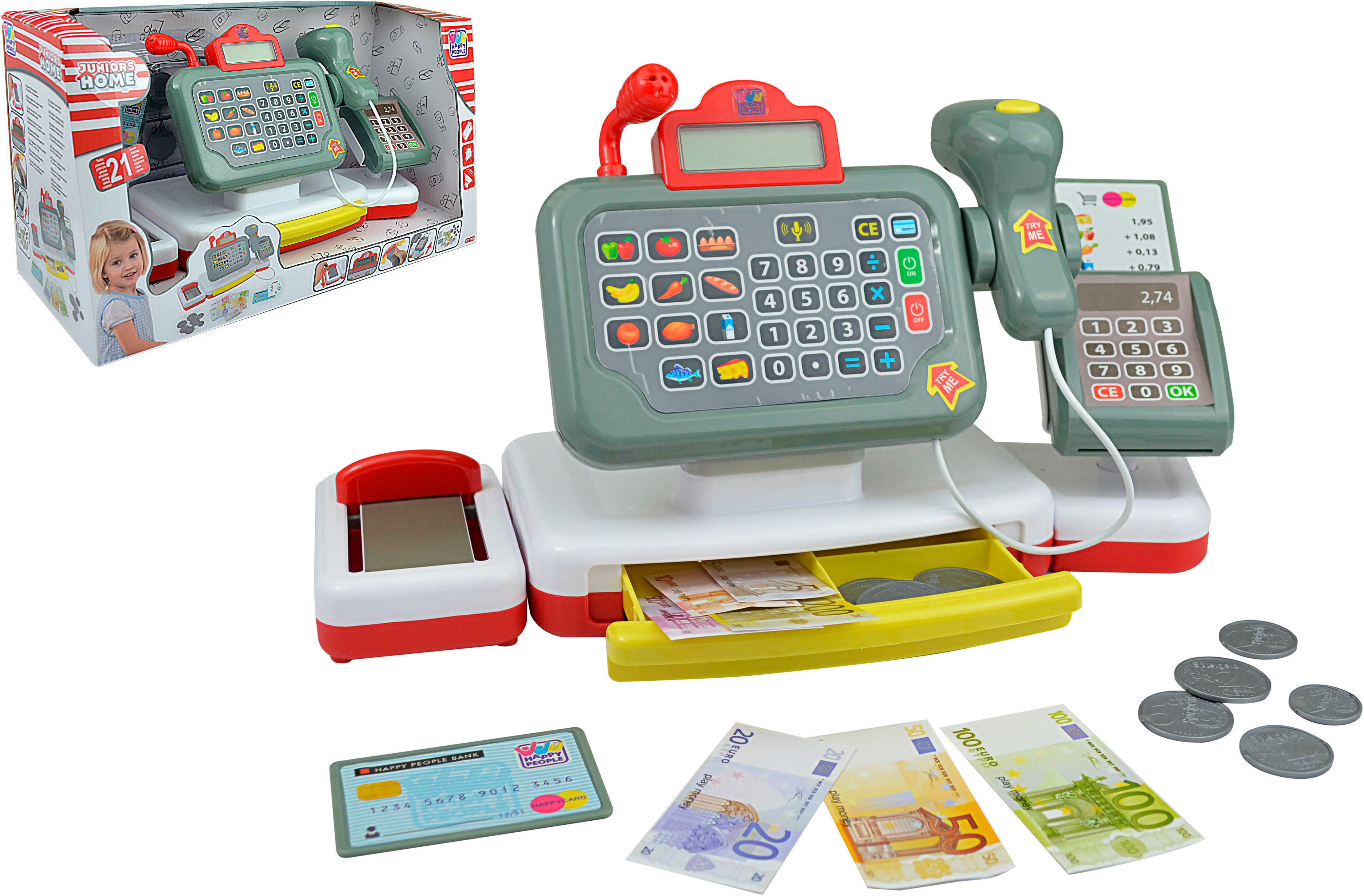 Happy People Spielkasse, (21-tlg), mit Rechnerfunktion und LCD Bildschirm