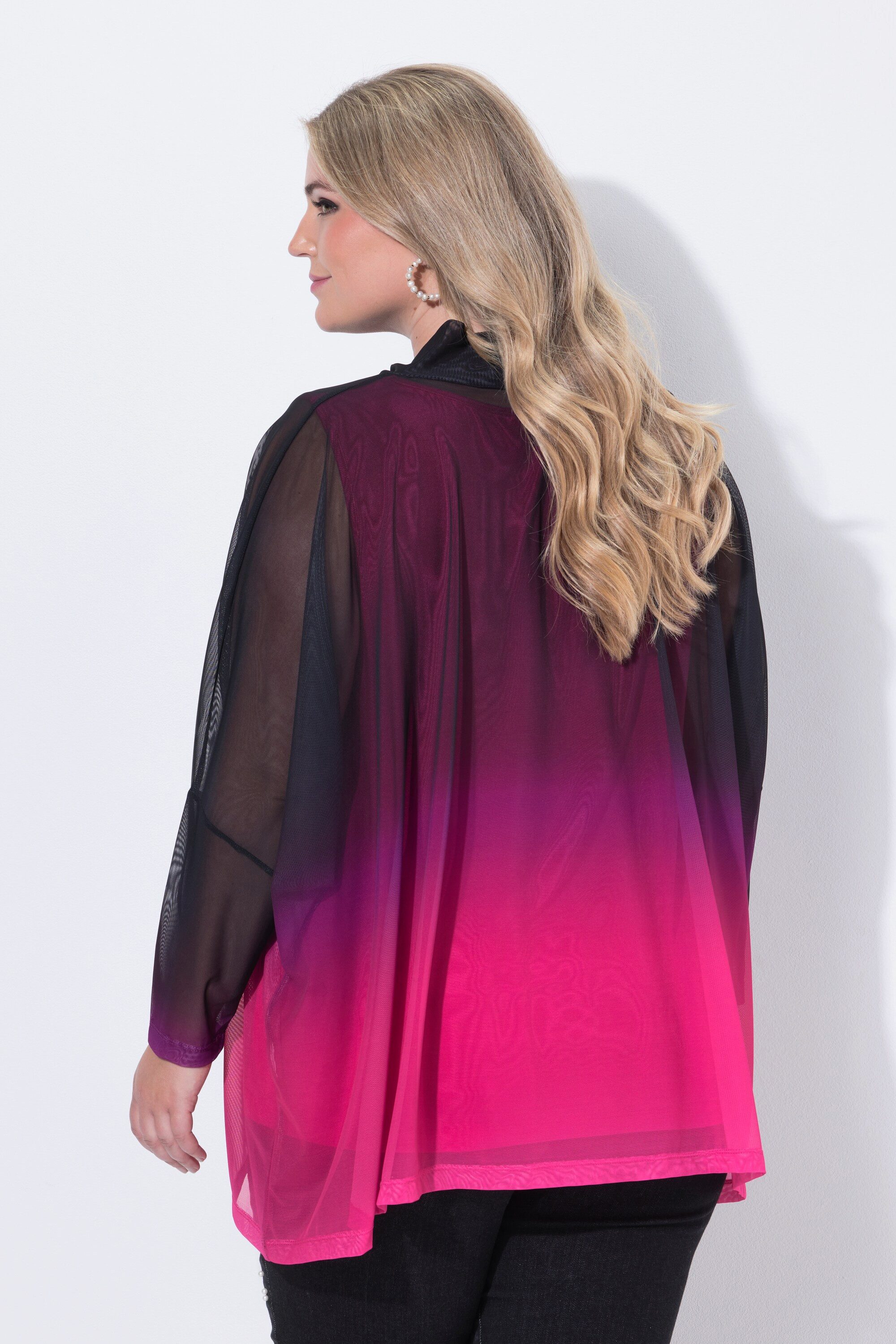 MIAMODA Longbluse Mesh-Bluse oversized Farbverlauf blickdichtes Top