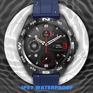 findtime IP67 Wasserdicht Herren's Smartwatch (1,32 Zoll), mit Musik-Player Herzfrequenz Anruffunktion attraktivem Design