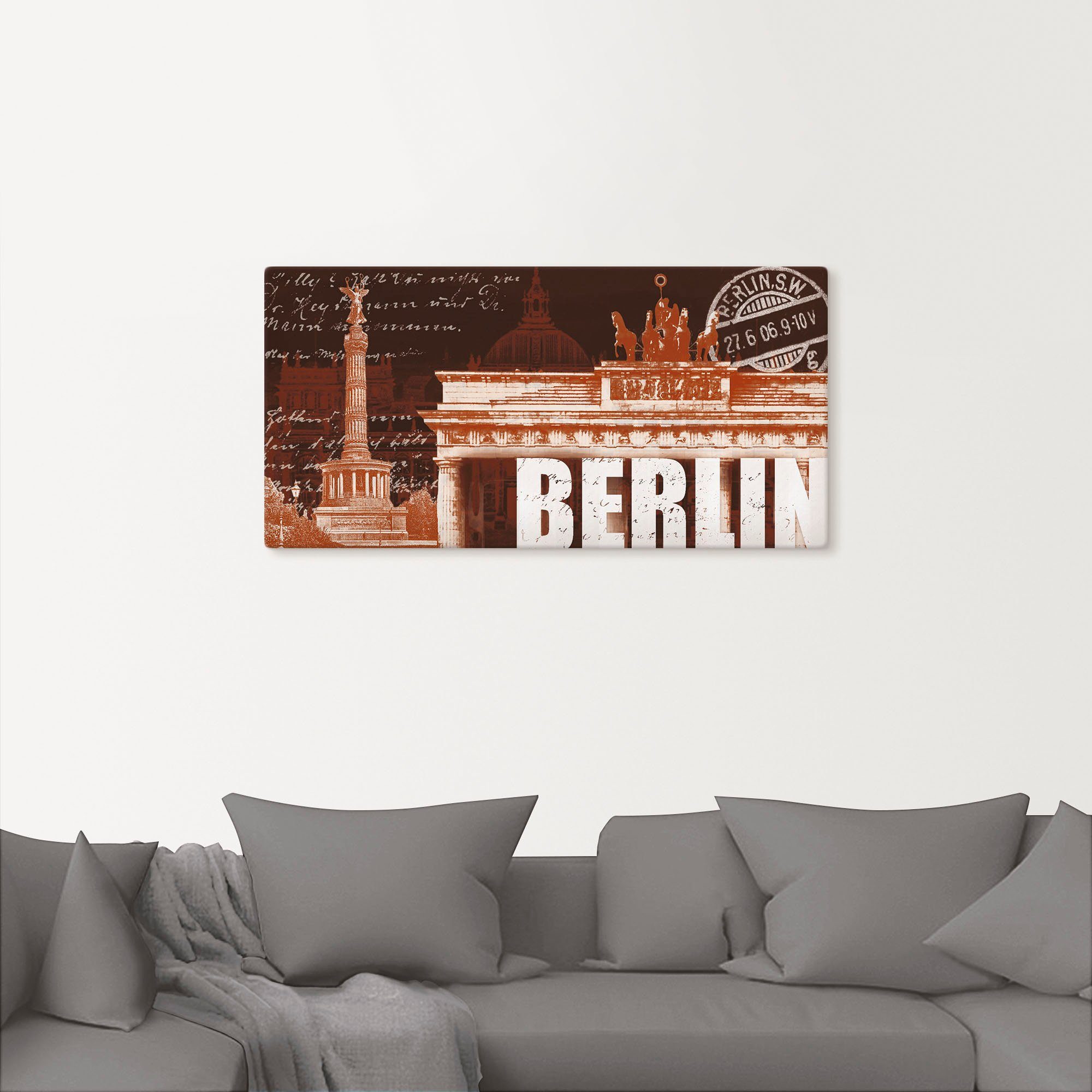 oder Alubild, in (1 Collage, Größen versch. Artland Berlin Berlin Wandaufkleber Leinwandbild, St), als Poster Wandbild