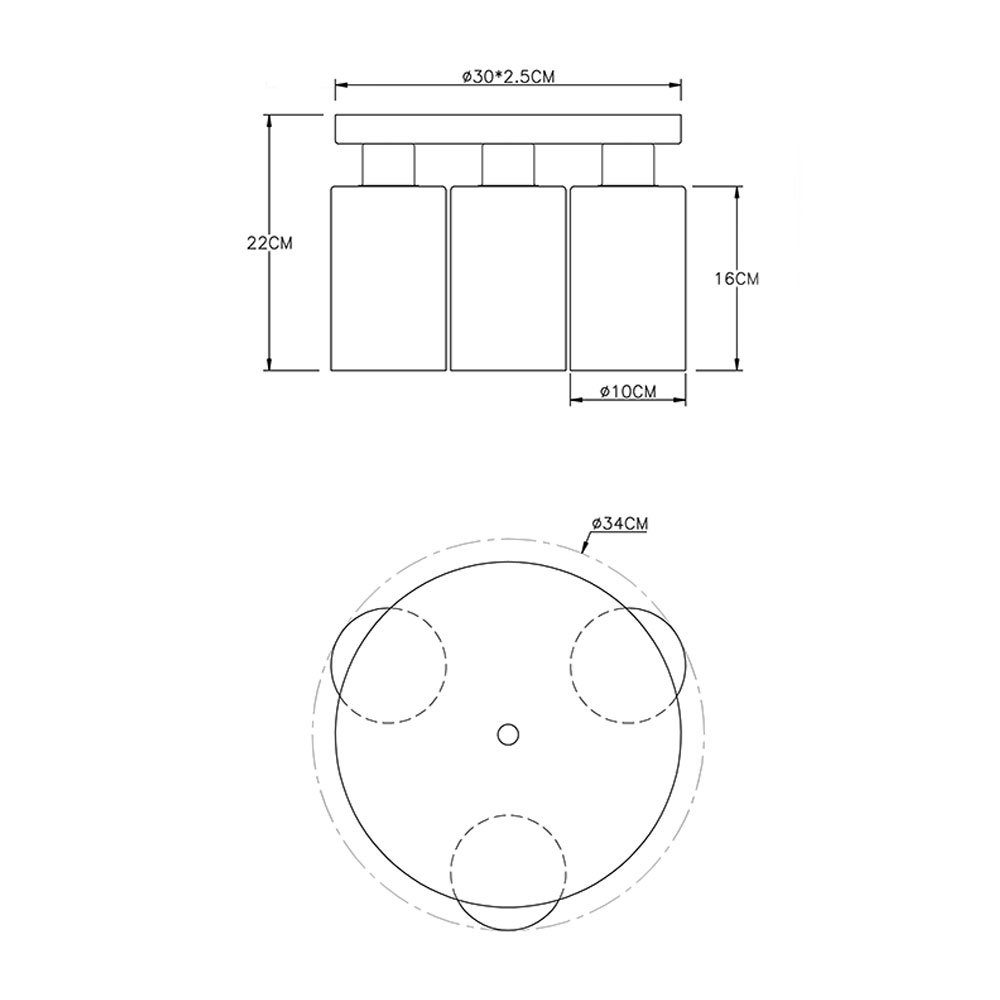 Deckenstrahler, 3 etc-shop Wohnzimmer flammig Deckenleuchte Deckenlampe Leuchtmittel nicht Deckenstrahler inklusive,