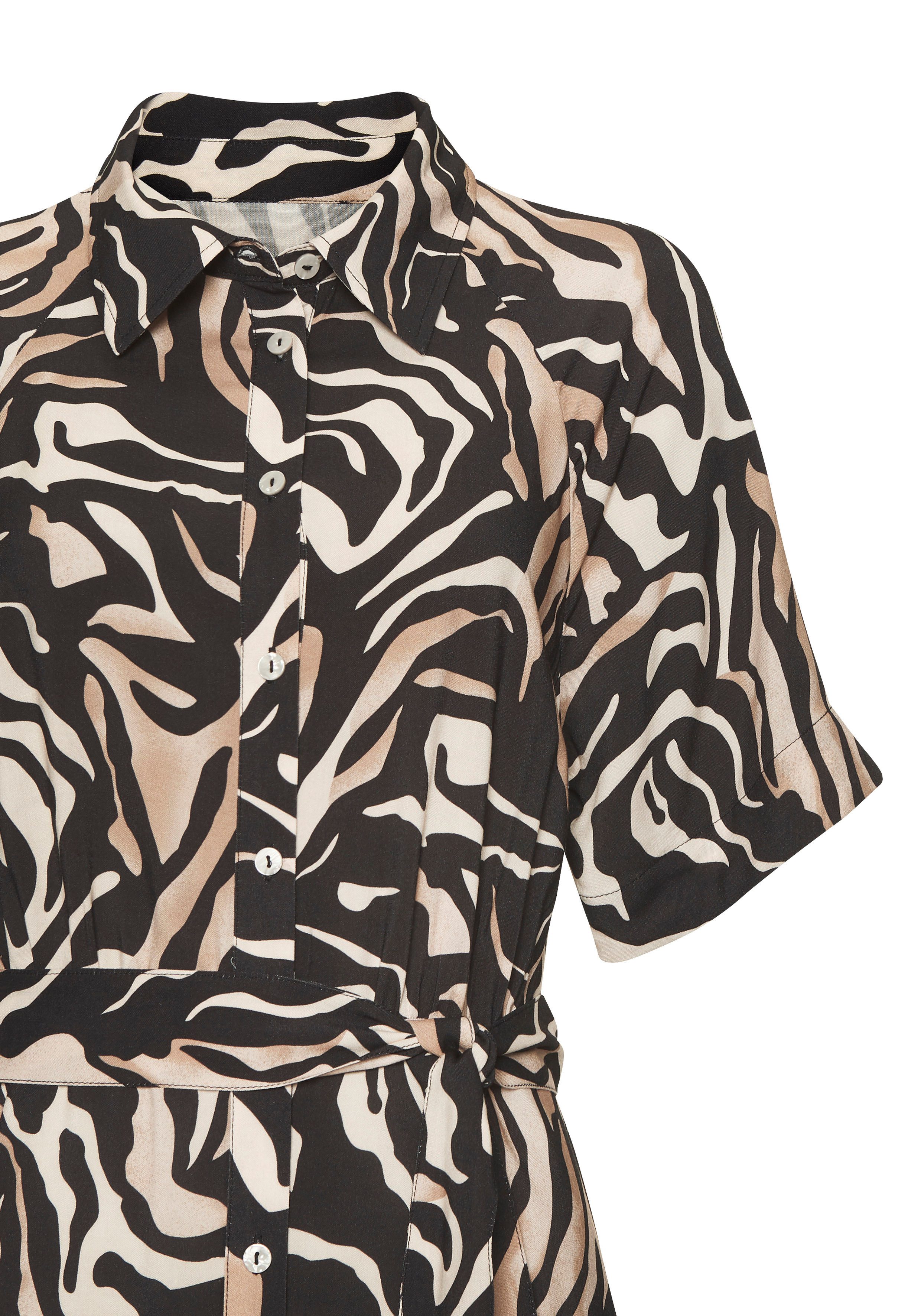 Vivance by Lascana Hemdblusenkleid mit klassischem Blusenkragen aus leichter Webware mit Animaldruck (mit Bindegürtel) Sommerliches Viskosekleid, Animalkleid, W – Bild 5 von 5