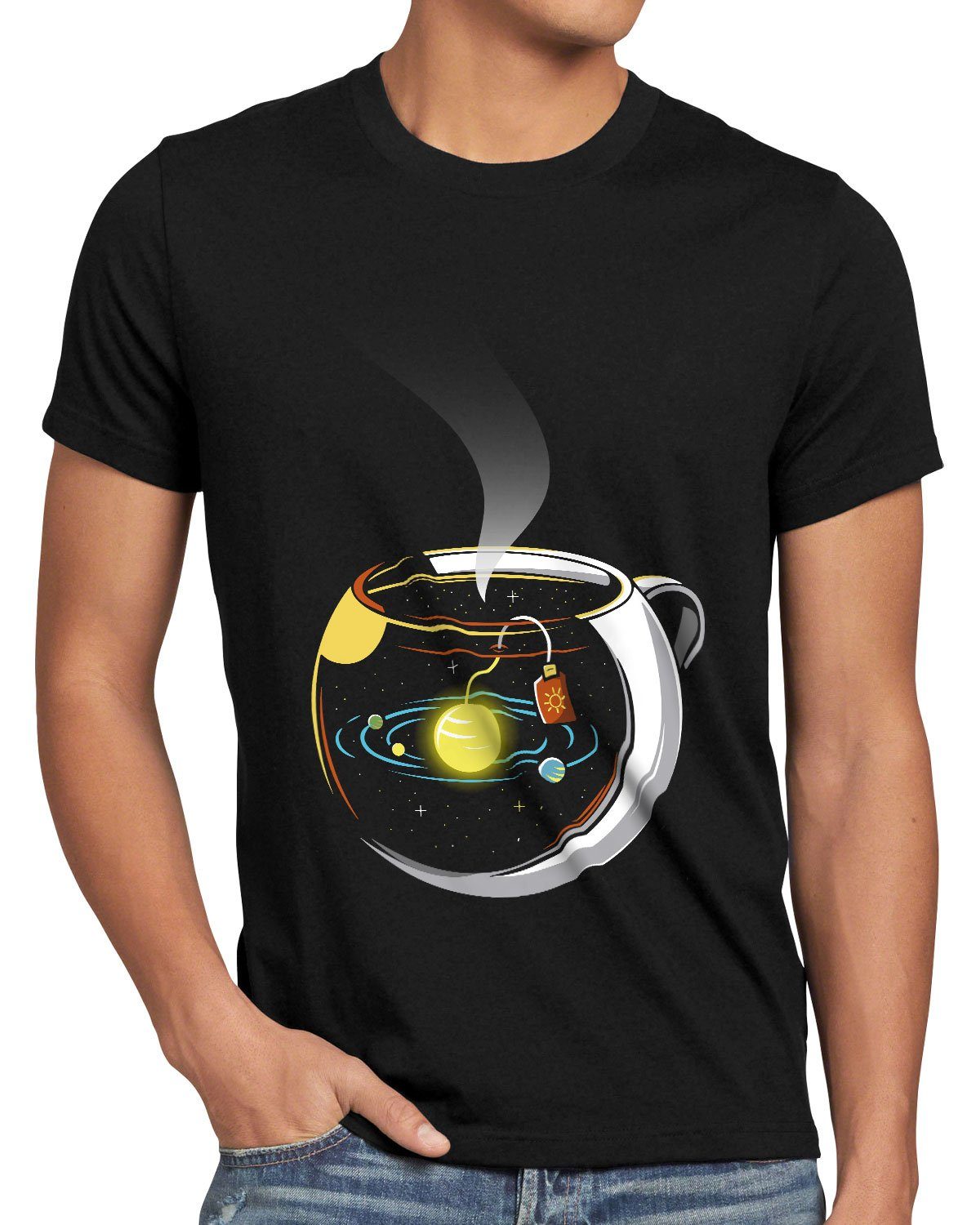 style3 Print-Shirt Herren T-Shirt milchstraße tee Space galaxie Cup