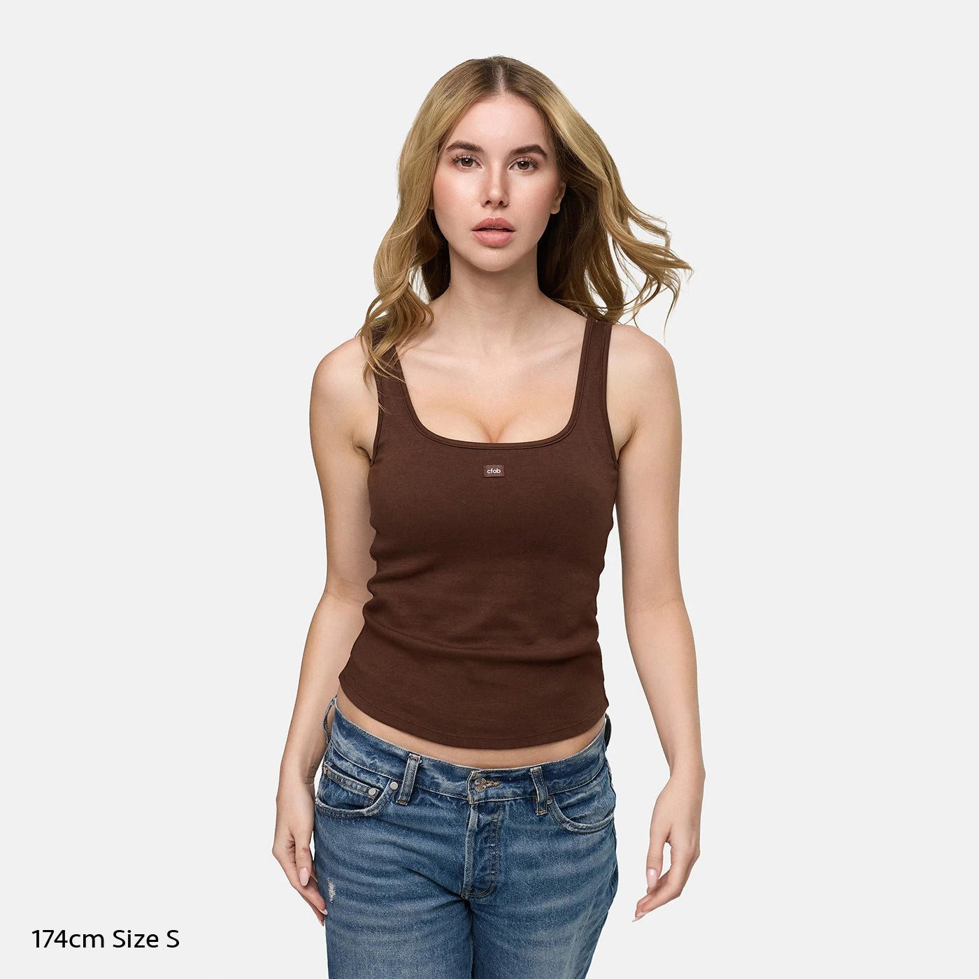 cfab by creamy fabrics BH-Hemd Cotton Tank with Built-In Push-Up Bra-Braun- günstig online kaufen