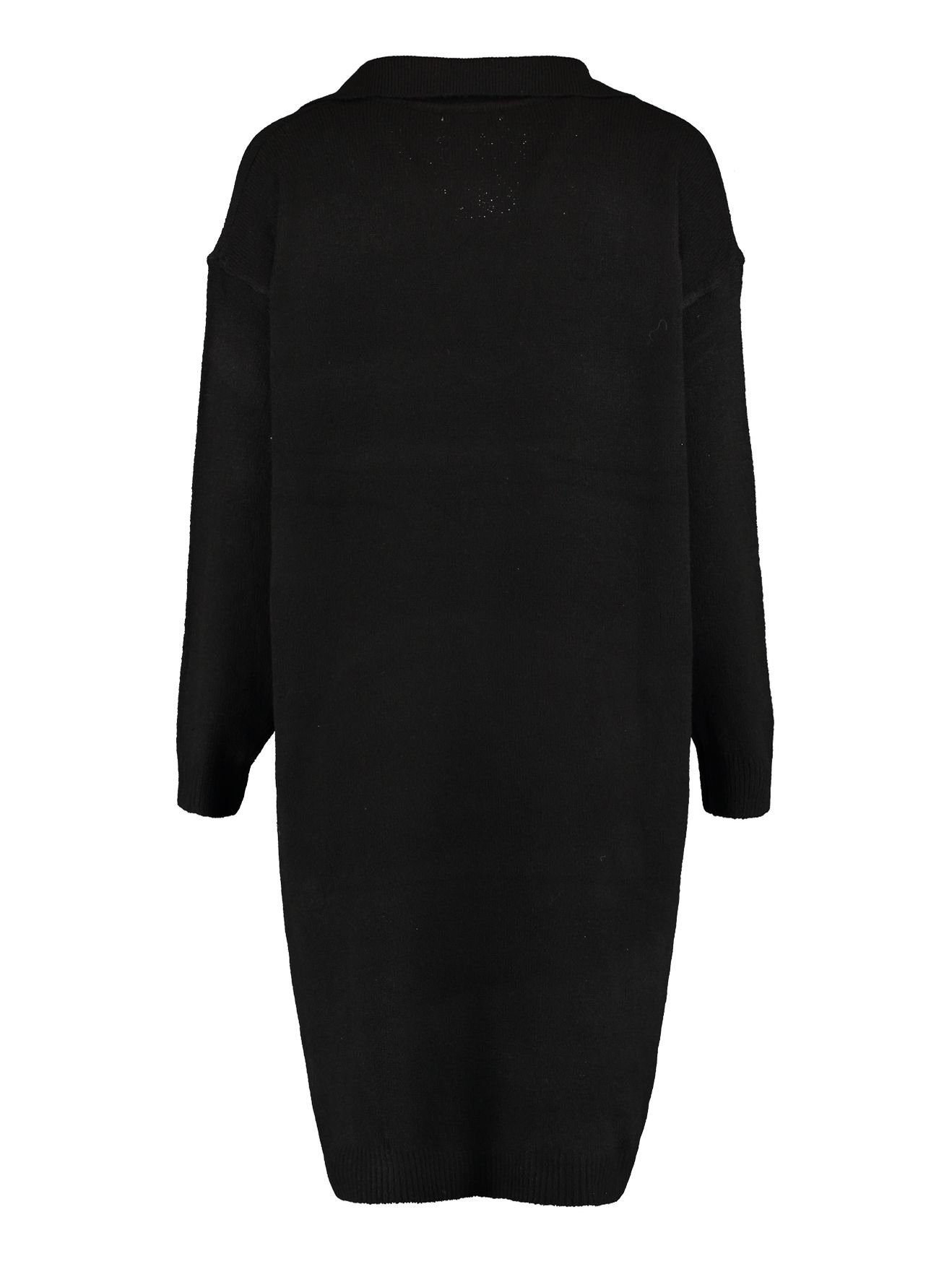Z-One Shirtkleid Langarm Übergrößen Mini Pullover Size 5119 Schwarz (lang) Plus ENYA Strickkleid Dress in