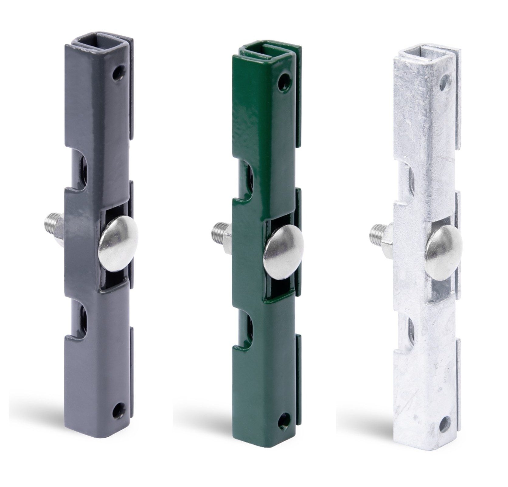 Alberts Einstabmattenzaun Alberts 825232 Mattenverbinder, für Doppelstab-Gittermatten, feuerverz, Alberts 10x Mattenverbinder vormontierte Schraube M8x30, anthrazit, fe