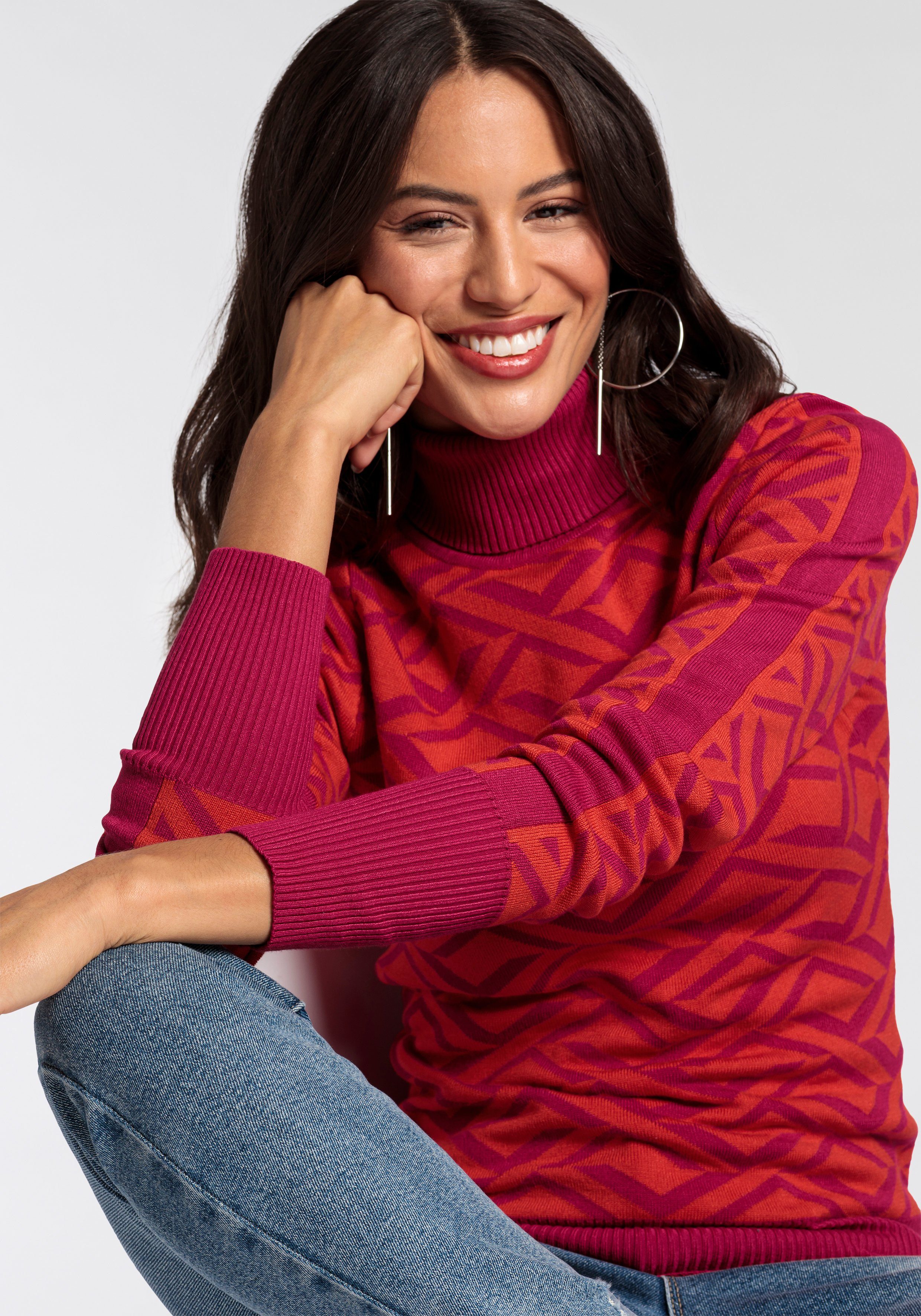 Melrose Rollkragenpullover mit Jacquard-Muster