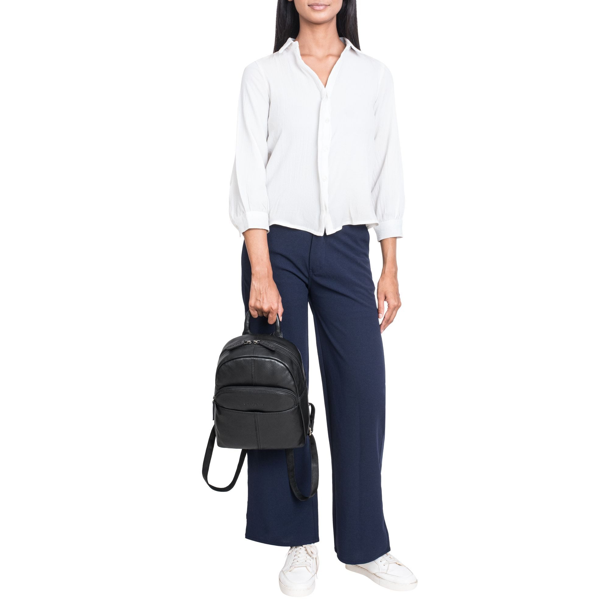 STILORD Cityrucksack "Elva" Kleiner Rucksack Damen Leder Daypack viele Fächer