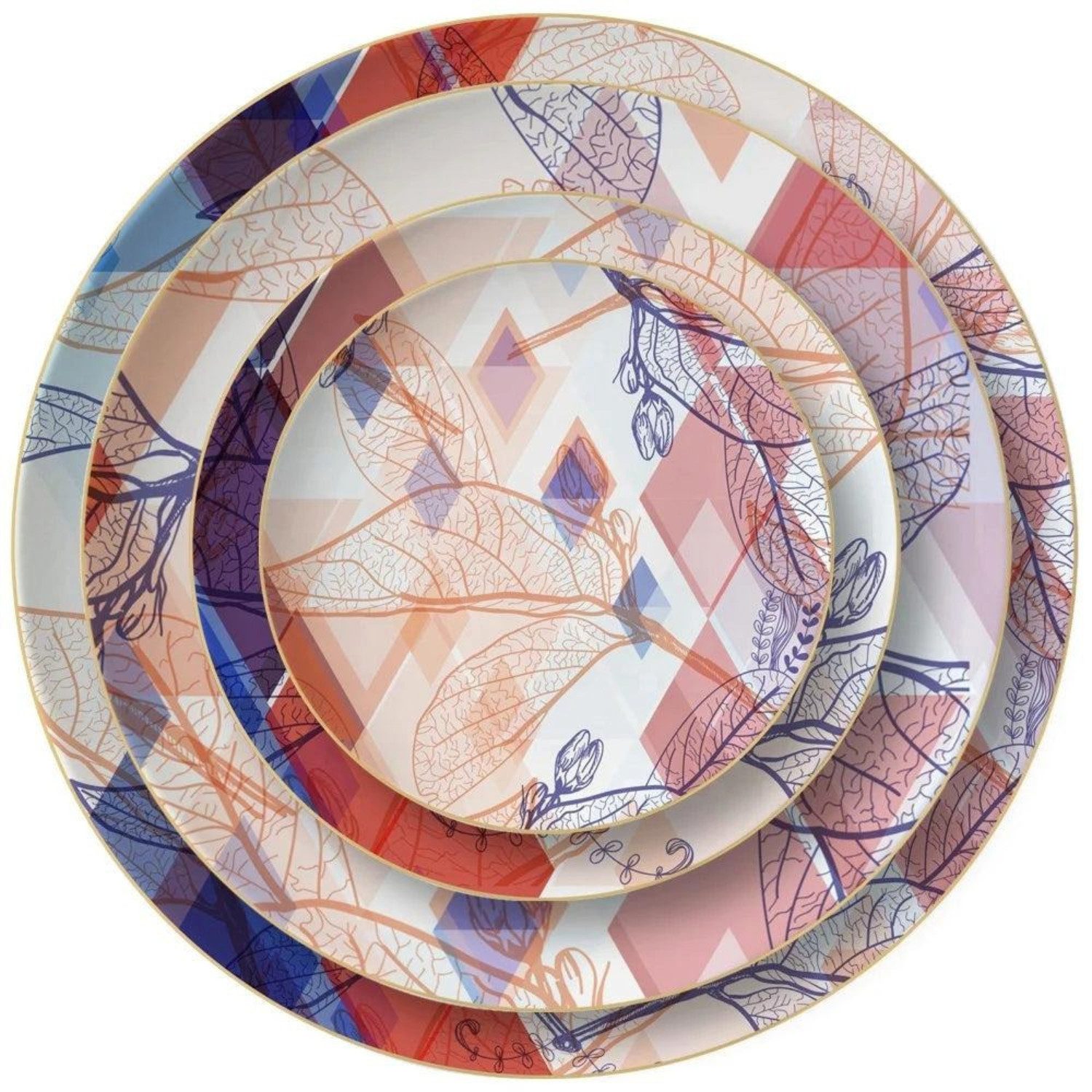 Quality Elegance Teller-Set Klassisches Einzigartiges Luxus Bone China Geschirrset (4-tlg)