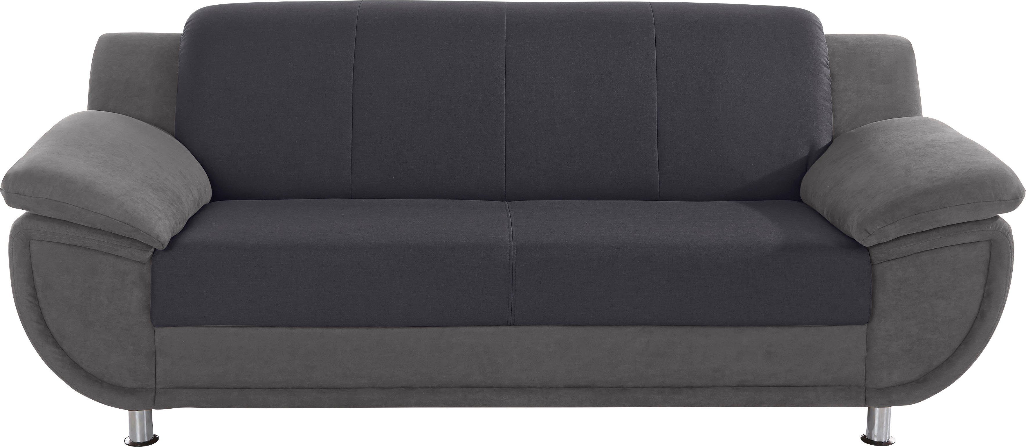 TRENDMANUFAKTUR 3-Sitzer Rondo 3, zeitlos und modern, bequem, Materialmix, Breite 207cm, wahlweise mit Federkern, extrabreite Armlehnen zum Relaxen