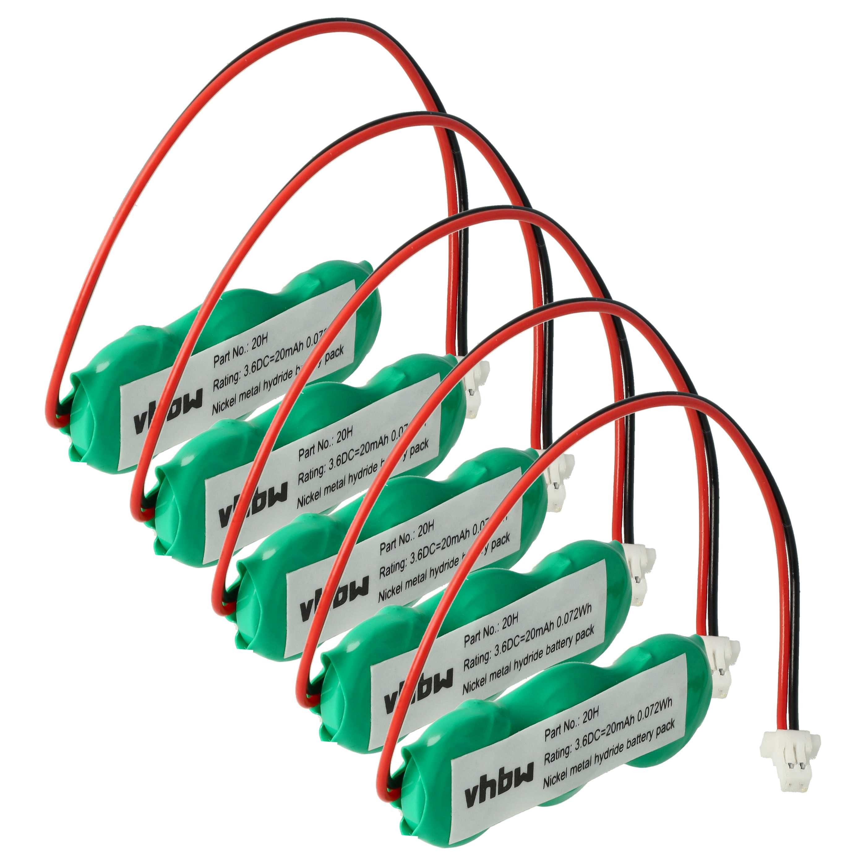 vhbw Batterie passend für Intermec CN2, CN2B, 6400 Notebook, Netbook (20 Akku Batterie NiMH 20 mAh (3,6 V, 5 St), Leistungsfähige Ersatz-Batterie für PC, Laptop, Barcodescanner, Nicht