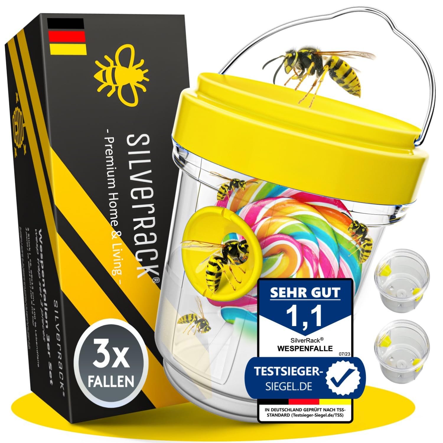 Insektenfalle Wespenfalle 3er Set - Wespen Falle für draußen