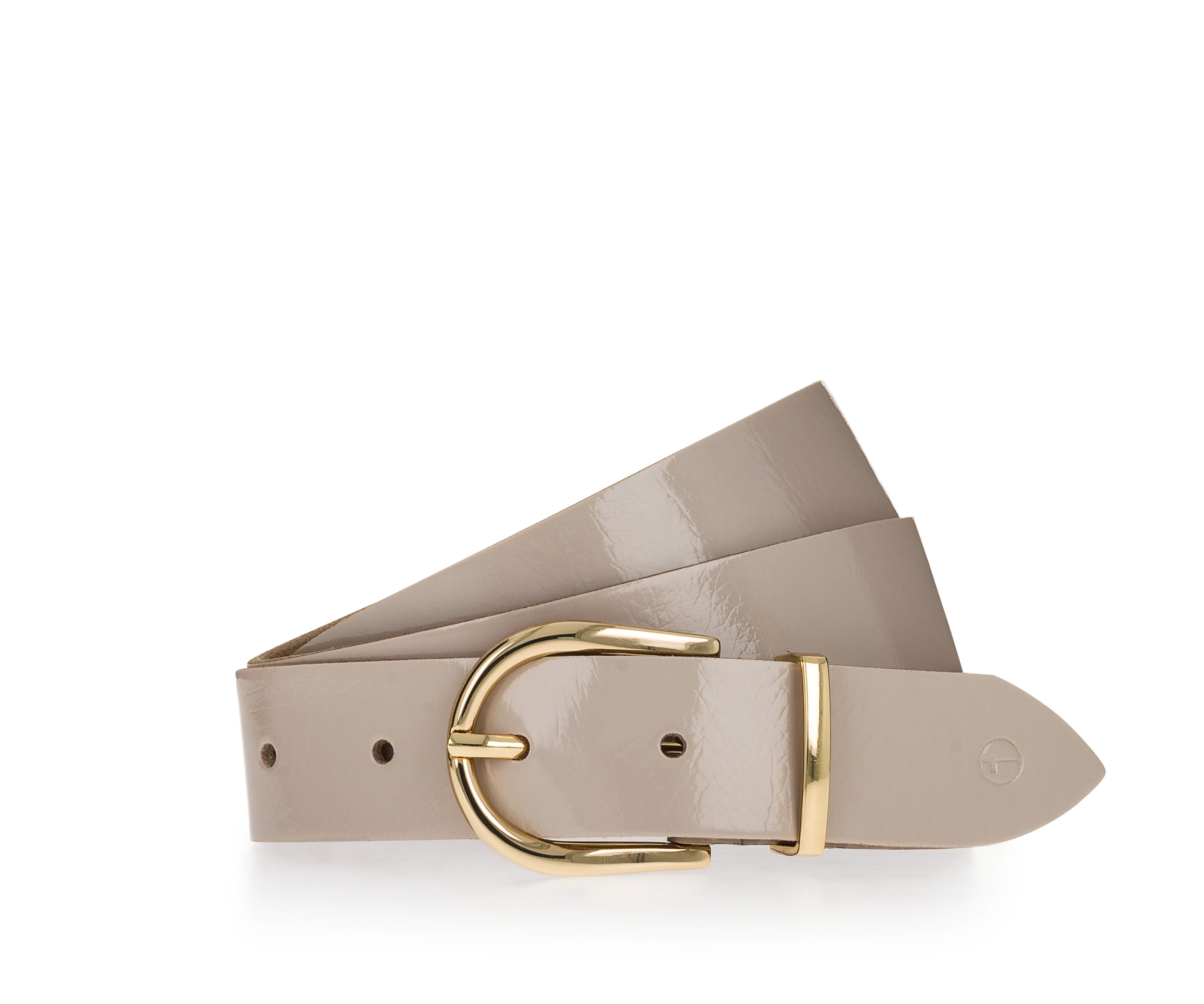 Tamaris Ledergürtel "Ellen Gold" mit 3 cm Breite, in glänzendem Goldton, unifarben