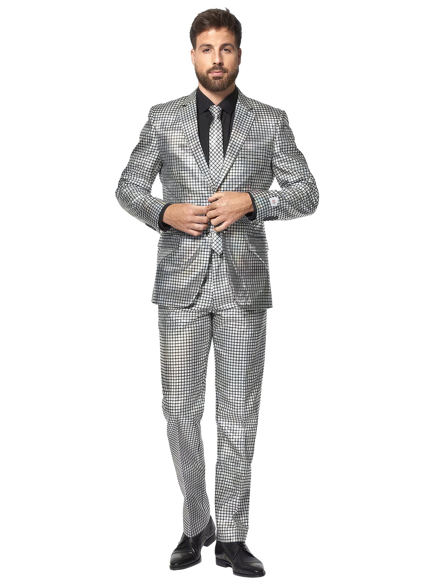 Opposuits Anzug Discoballer Kostüm Anzug - für Karneval Halloween There's a Mirror on the Dancefloor: Anzug zum Kugeln