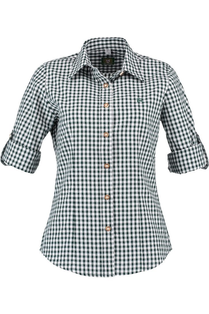 Orbis Textil GmbH & Co. KG Trachtenbluse Trachtenbluse - DALILA - beere, dunkelgrün, weinrot