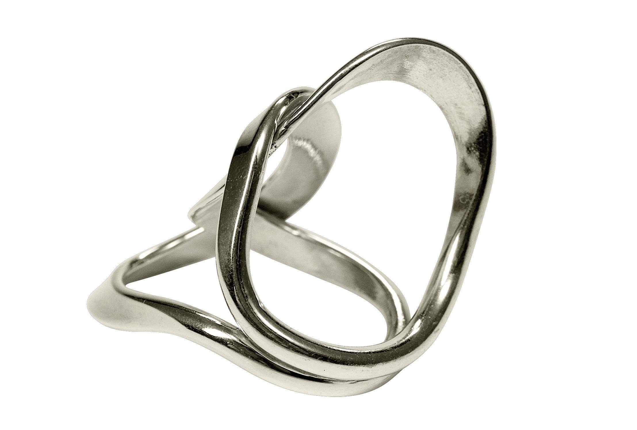 SILBERMOOS Silberring Doppelter Kreisring "Wir gehören zusammen", 925 Sterling Silber