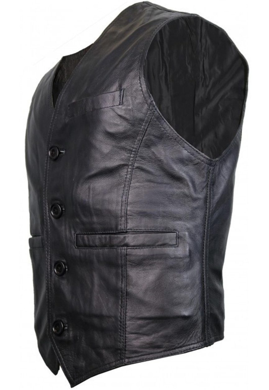 MDM Lederweste Klassische Herren Lamm Nappa Lederweste günstig online kaufen