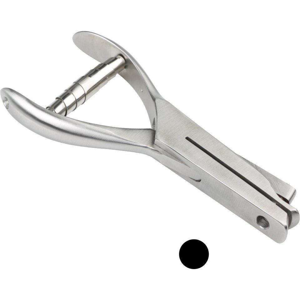 Hinweisschild Lochzange, zum Markieren von Plaketten, Kerbform Kreis, Maultiefe 48mm