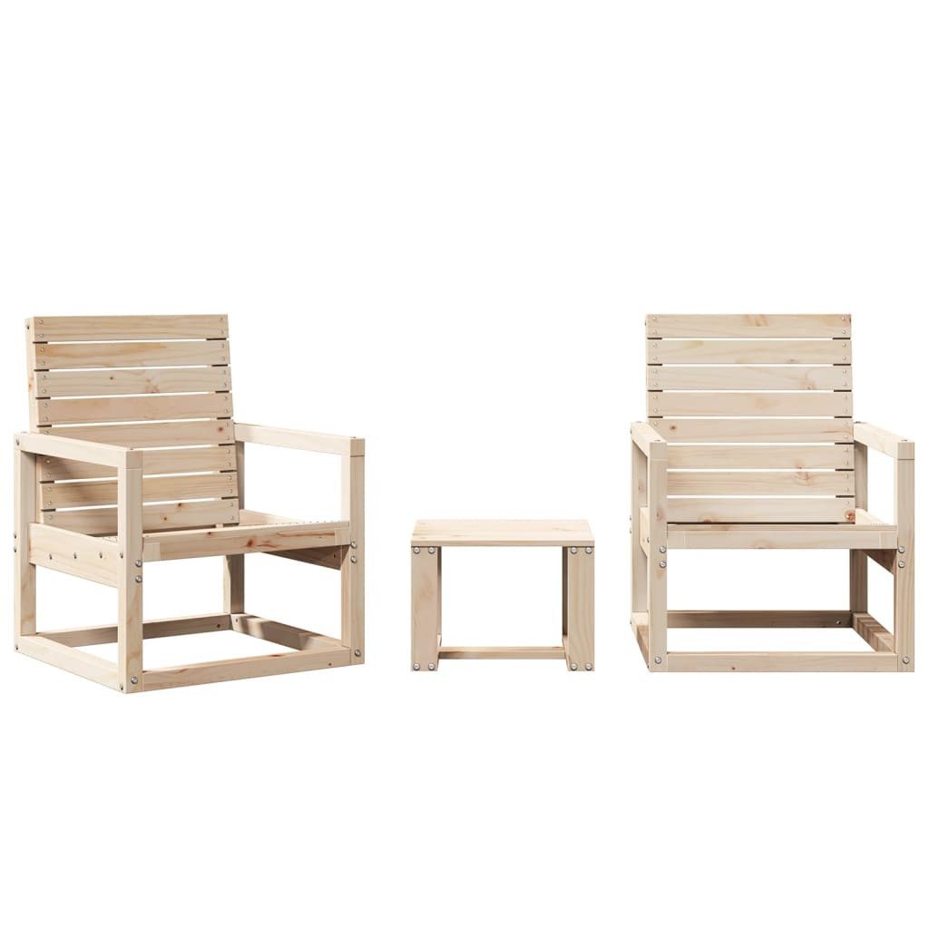 vidaXL Gartenlounge-Set 3-tlg. Garten-Lounge-Set Massivholz Kiefer günstig online kaufen