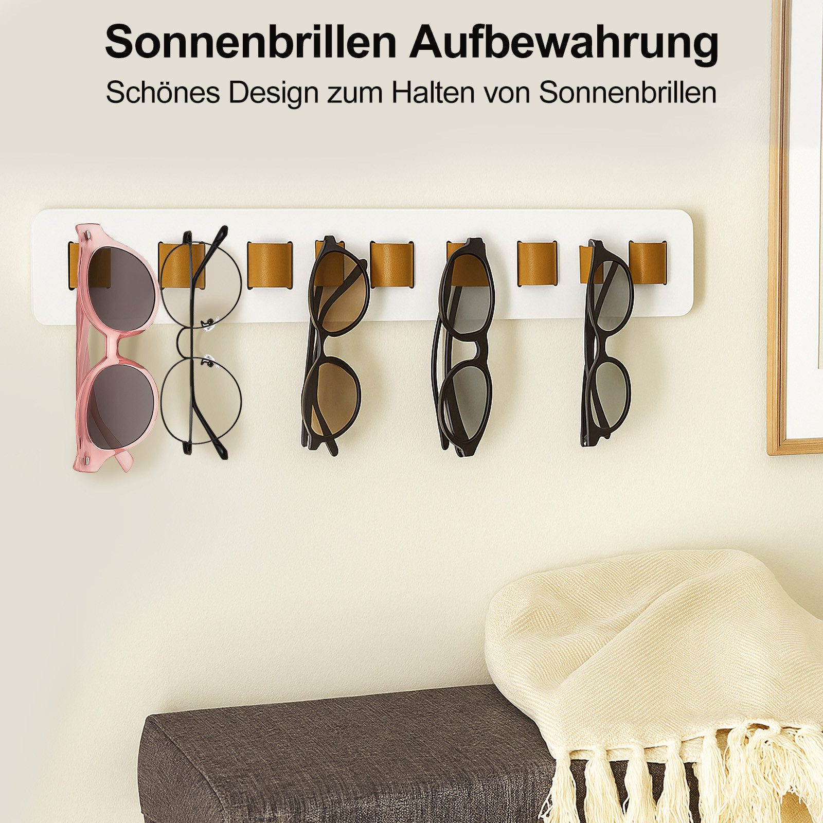 Youyijia Brillenetui Brillenhalter Wand 9-fach Brillenaufbewahrung mehrere Brillen