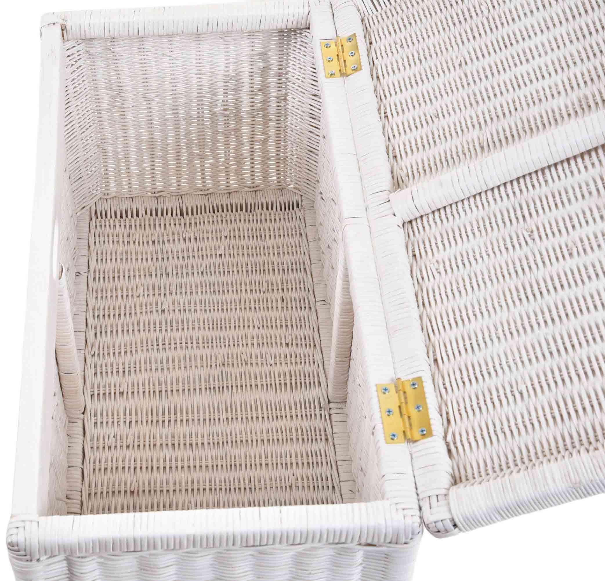 Krines Home Wäschetruhe Korb mit Deckel Rattan geflochten Regalkorb Schrank günstig online kaufen