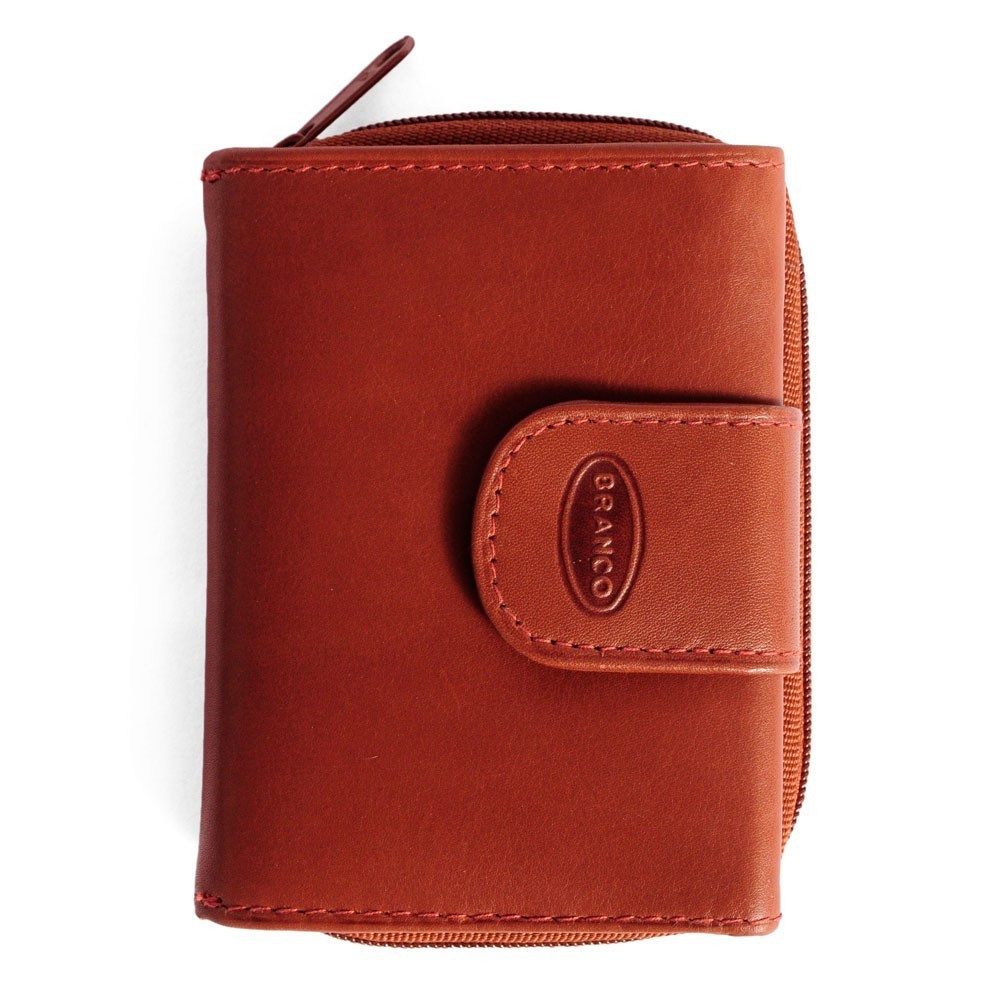 BRANCO Mini Geldbörse Kleine Damen-Geldbörse / Portemonnaie, Leder, Braun, Branco 225