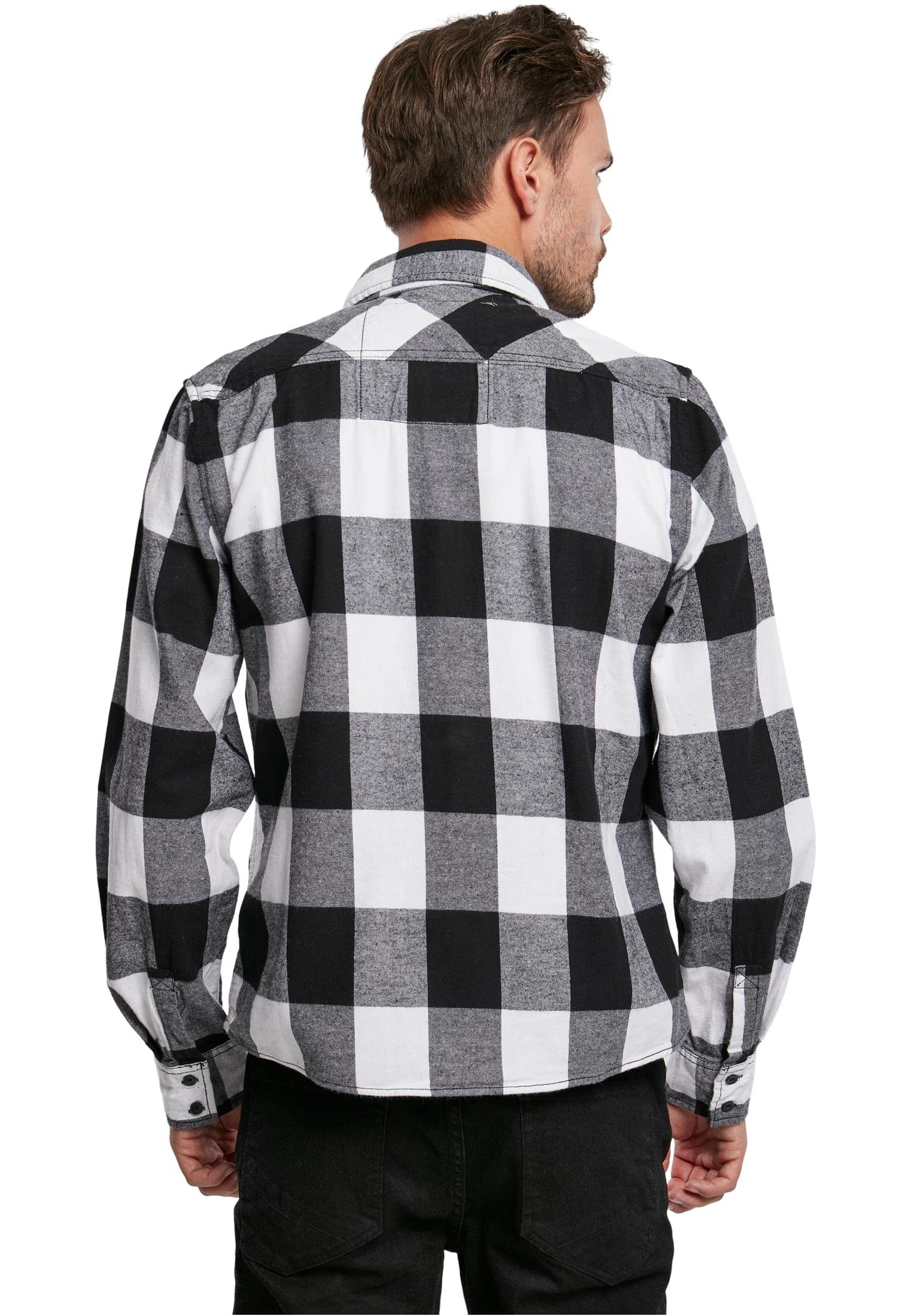 Brandit Langarmhemd Herren Checked Shirt white-black (1-tlg)