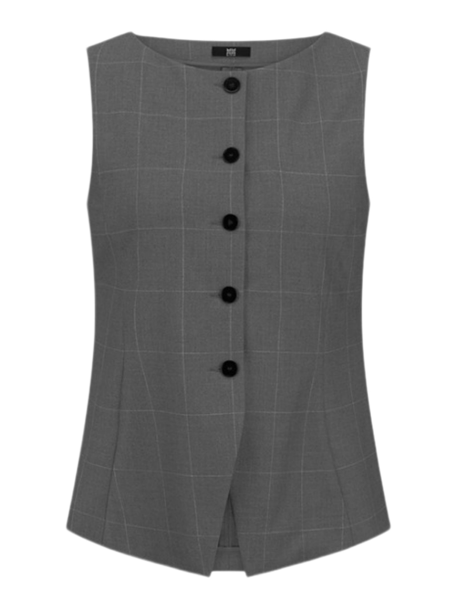 Riani Poncho grau,Business,Polyester,Kariert,Rundhals,Ärmellos,Tailliert