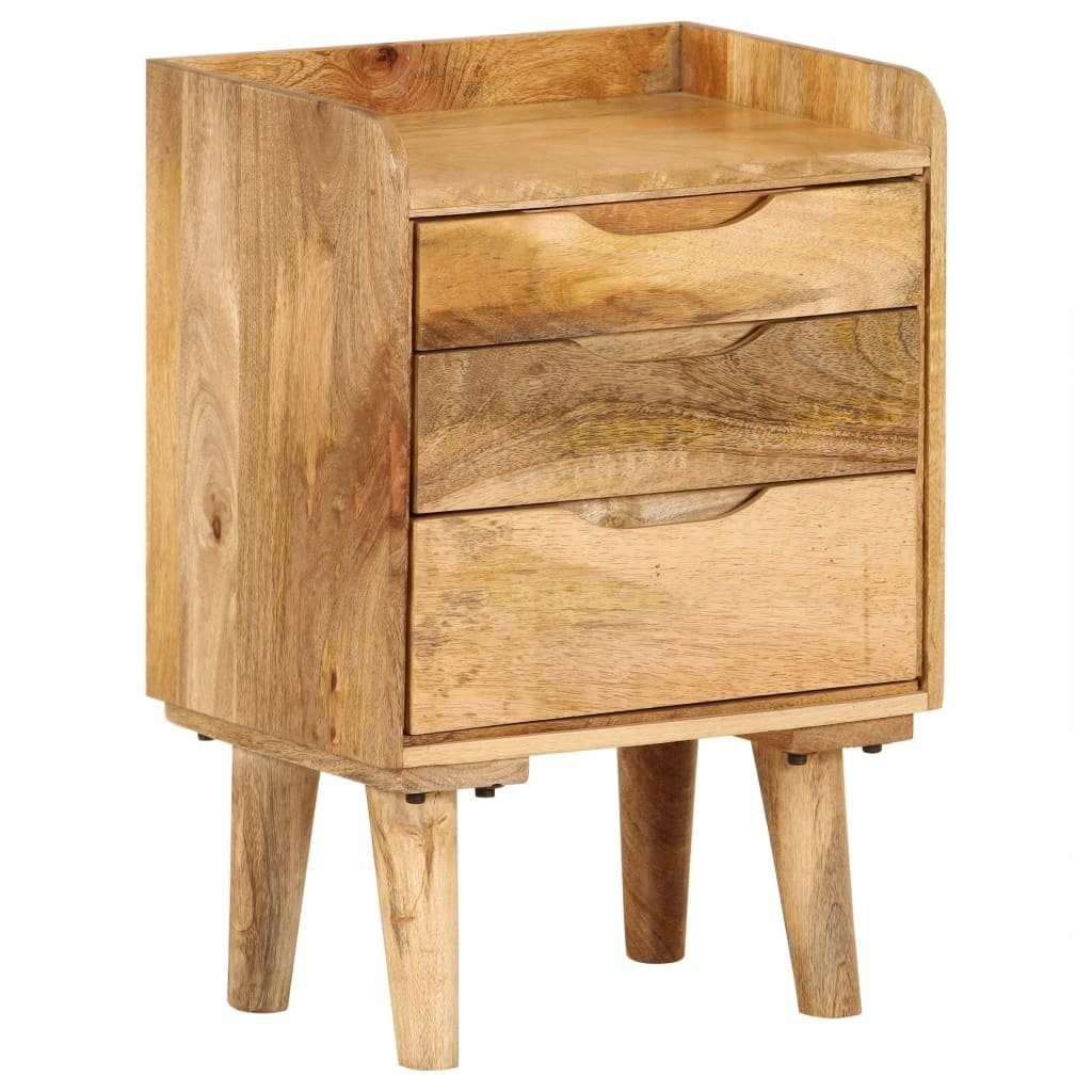 vidaXL Nachttisch Nachttisch Massivholz 40x30x59,5 cm (1-St), Mangoholz Massiv Nachttisch Nachtkonsole Nachtkommode Nachtschrank
