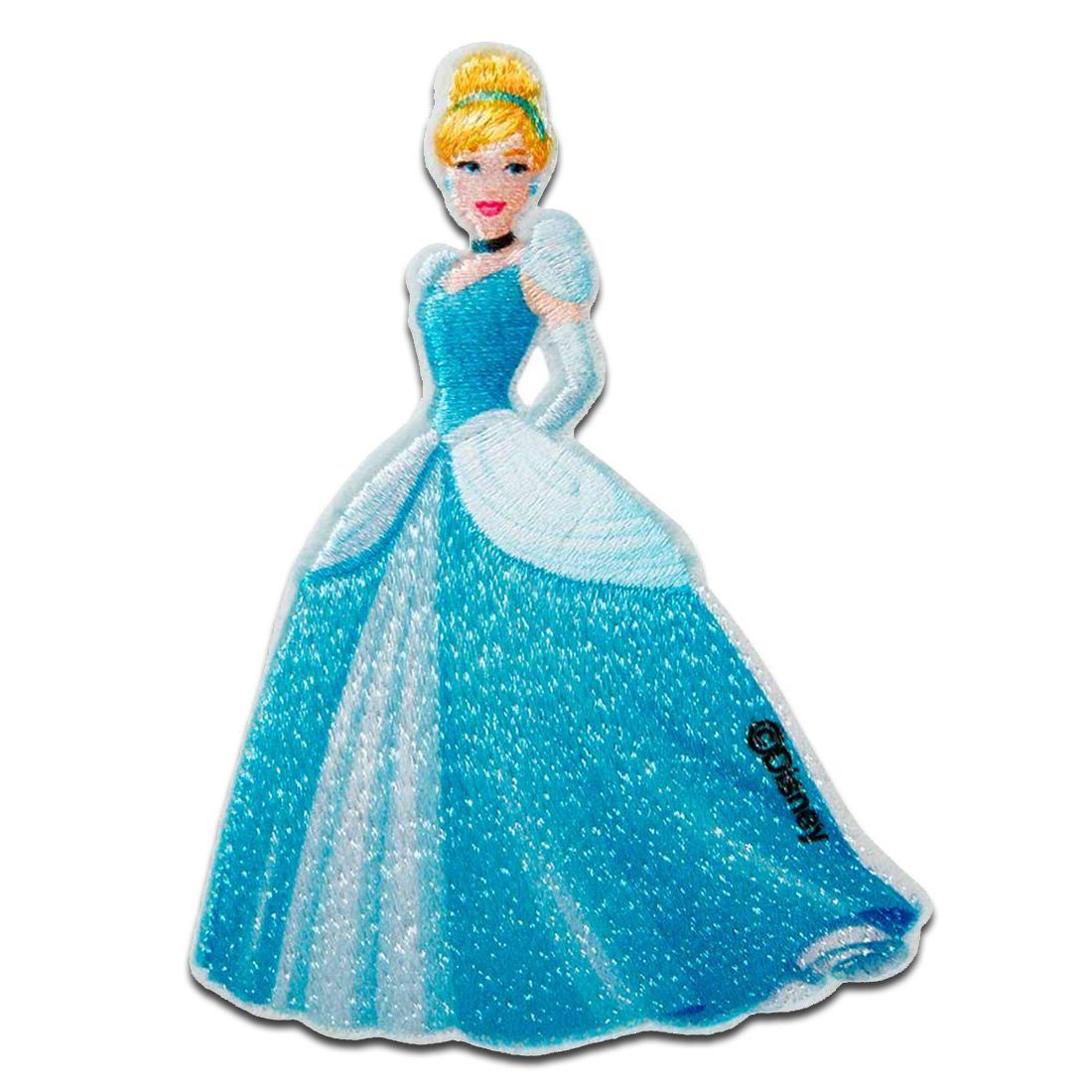 Disney Aufnäher Bügelbild, Aufbügler, Applikationen, Patches, Flicken, zum aufbügeln, Polyester, Cinderella Aschenputtel Prinzessin - Größe: 8,3 x 6 cm