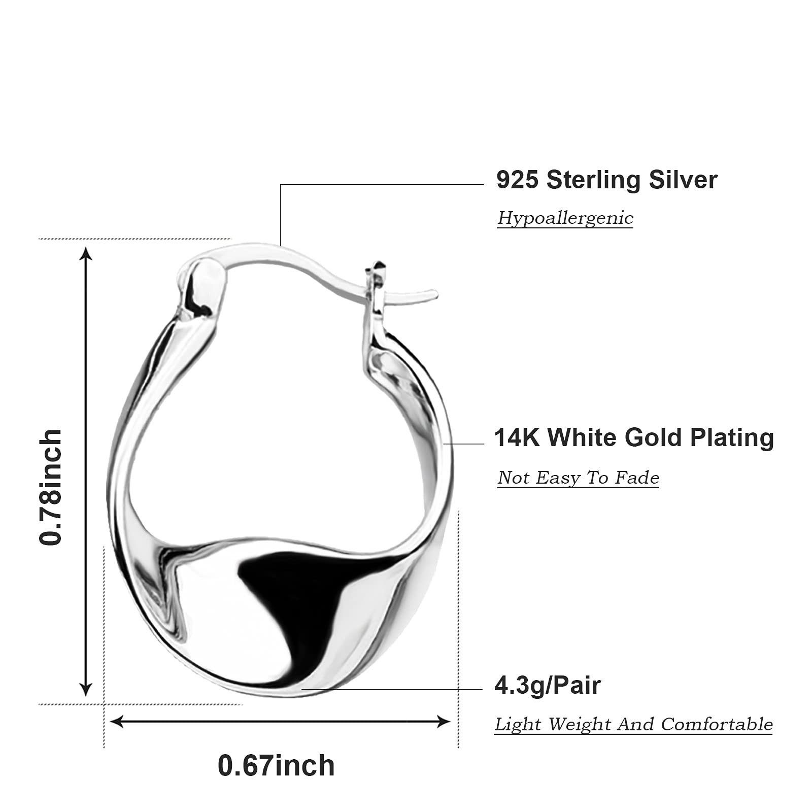 Sterling Silber Ohrhänger für (2-tlg) Frauen Ohrringe Hoop POCHUMIDUU Paar 925
