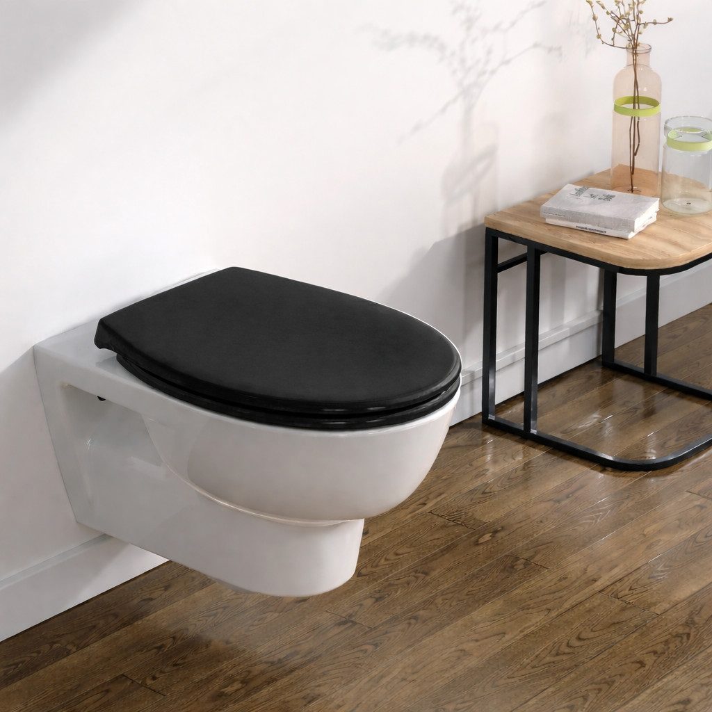 Euroshowers GmbH WC-Sitz Soft Touch Soft-Close Abnehmbar & leicht zu reinigen Schwarz, Soft-Close, abnehmbar, Thermoplast, pflegeleicht, schnelle Montage