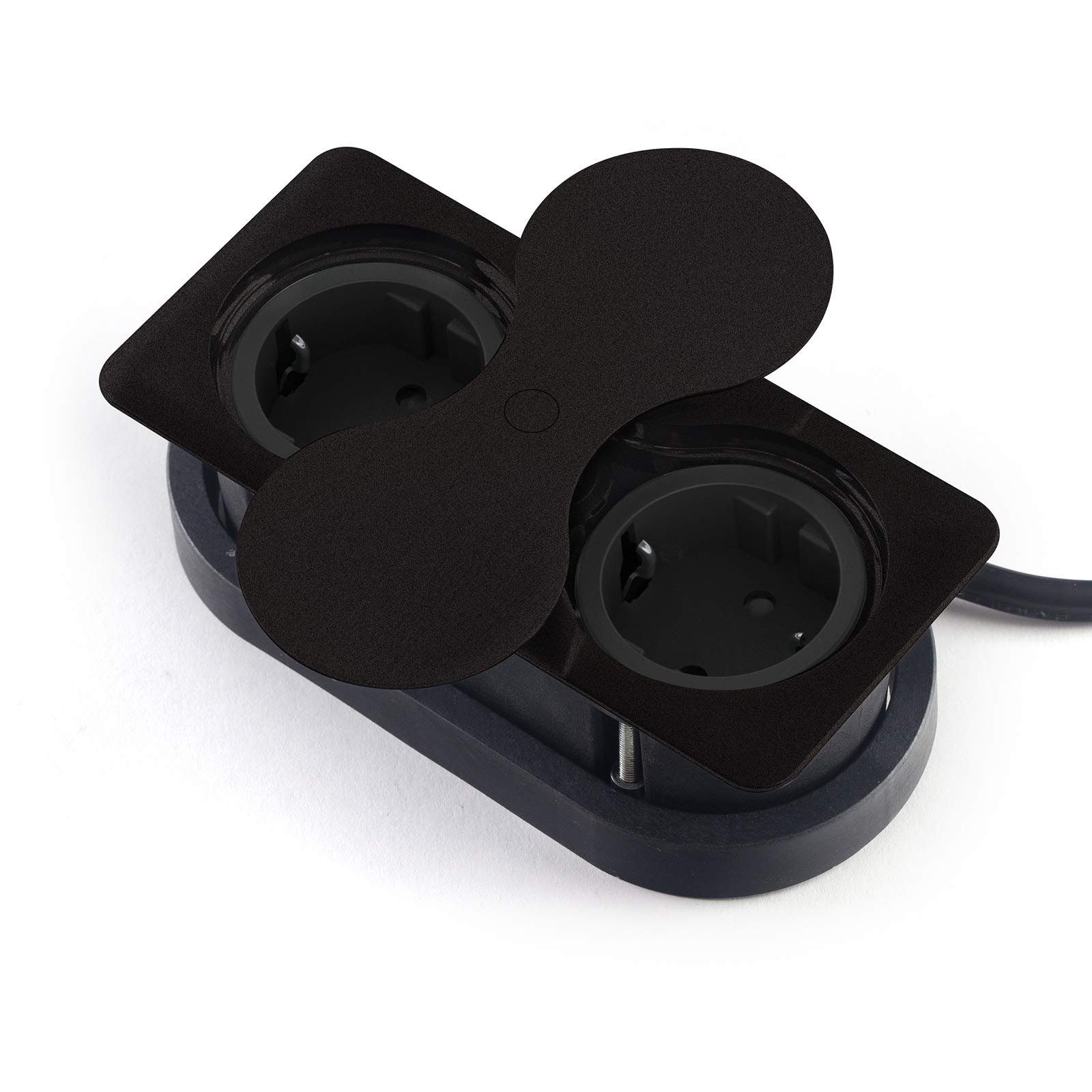 SO-TECH® Doppel Einbausteckdose eckig mit 2x Schuko o. 1x USB/1x Schuko Einbau-Tischsteckdose, mit 2x Schuko- oder 1x USB/1x Schuko-Steckdose