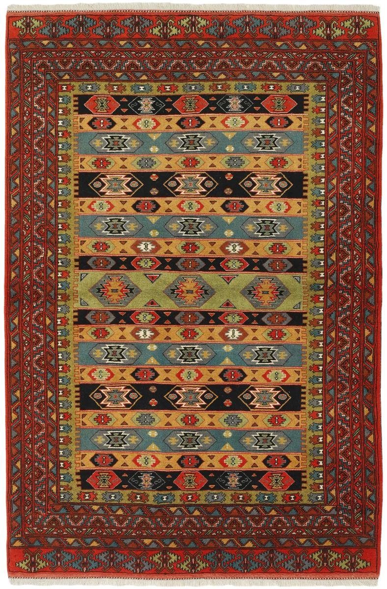 Orientteppich Turkaman 139x202 Handgeknüpfter Orientteppich / Perserteppich, Nain Trading, rechteckig, Höhe: 6 mm