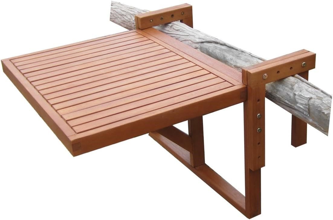 Sedex Gartentisch Sedex Balkontisch Hängetisch Balkonhängetisch Eukalyptusholz, verstellbare Haken
