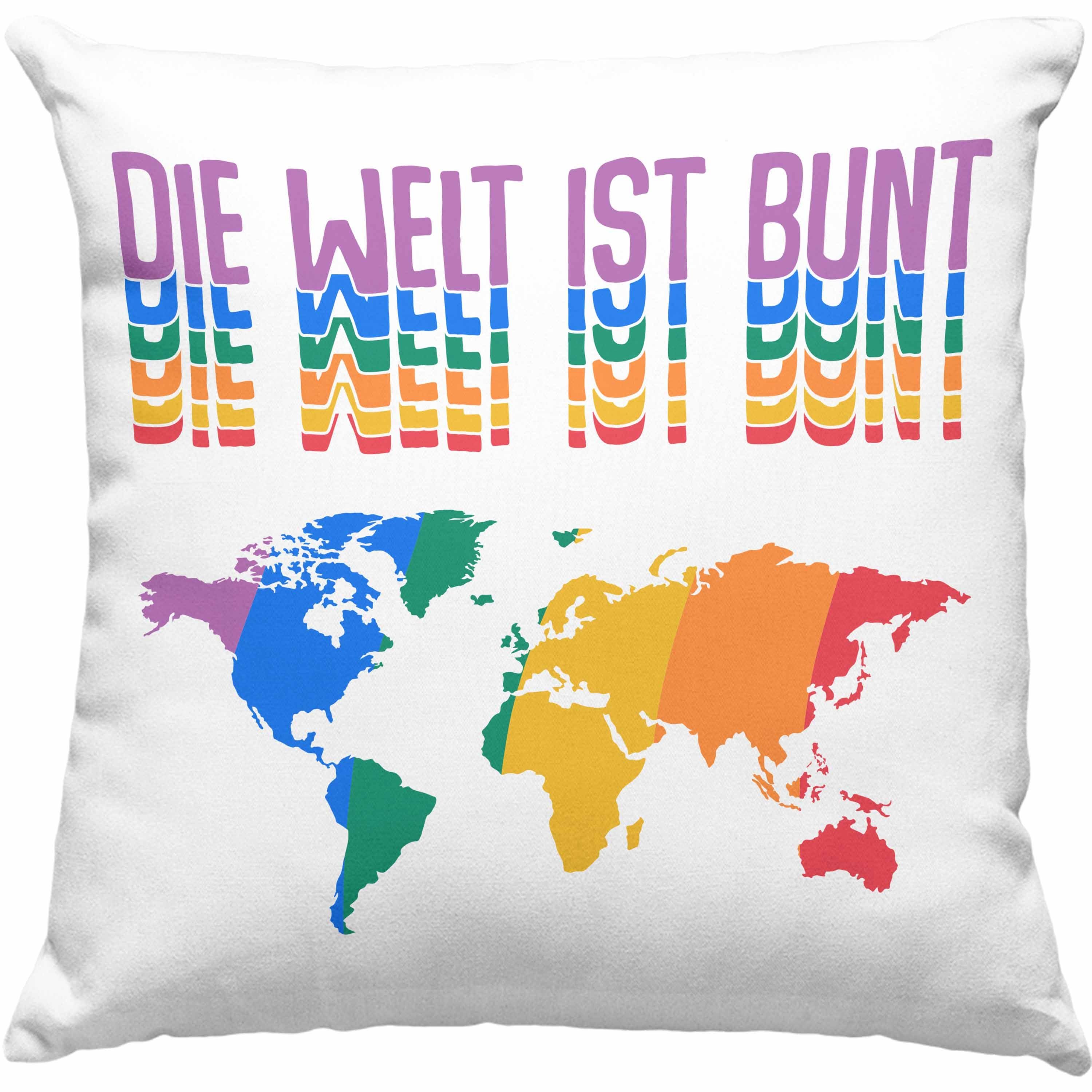 Geschenk für Dekokissen Grafik Welt Trendation Ist Schwule Kissen Bunt Trendation Regenbogen Transgender Die Lustige mit 40x40 Füllung - Dekokissen LGBT Regenbogen Blau Lesben