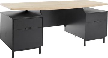 andas Schreibtisch Ochsenzoll, Tischplatte aus Kiefer massiv, Schubladen mit Soft-Close-Funktion