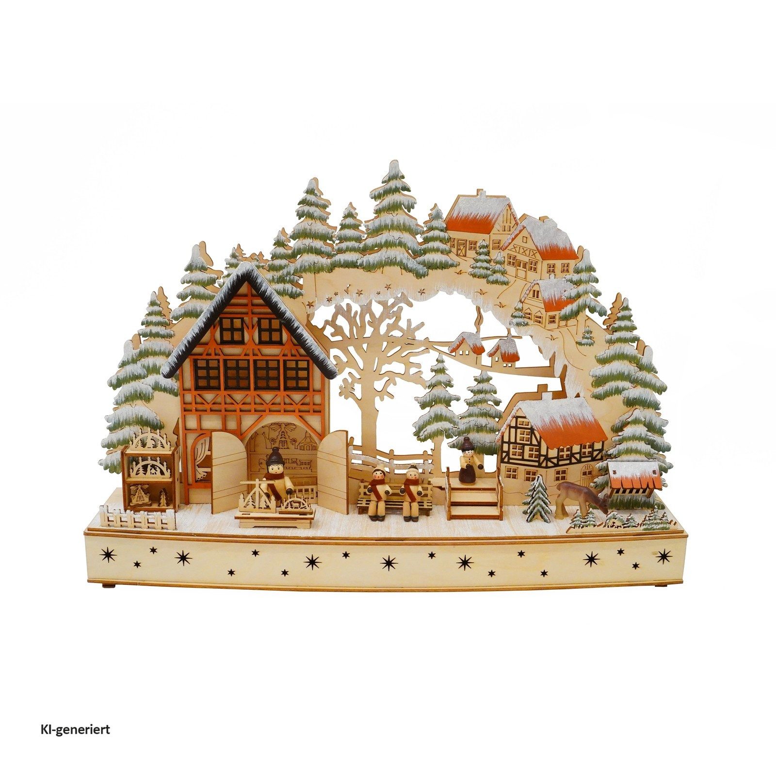 HTI-Living Schwibbogen Traditioneller Schwibbogen Holz (1-tlg), Leuchtbogen