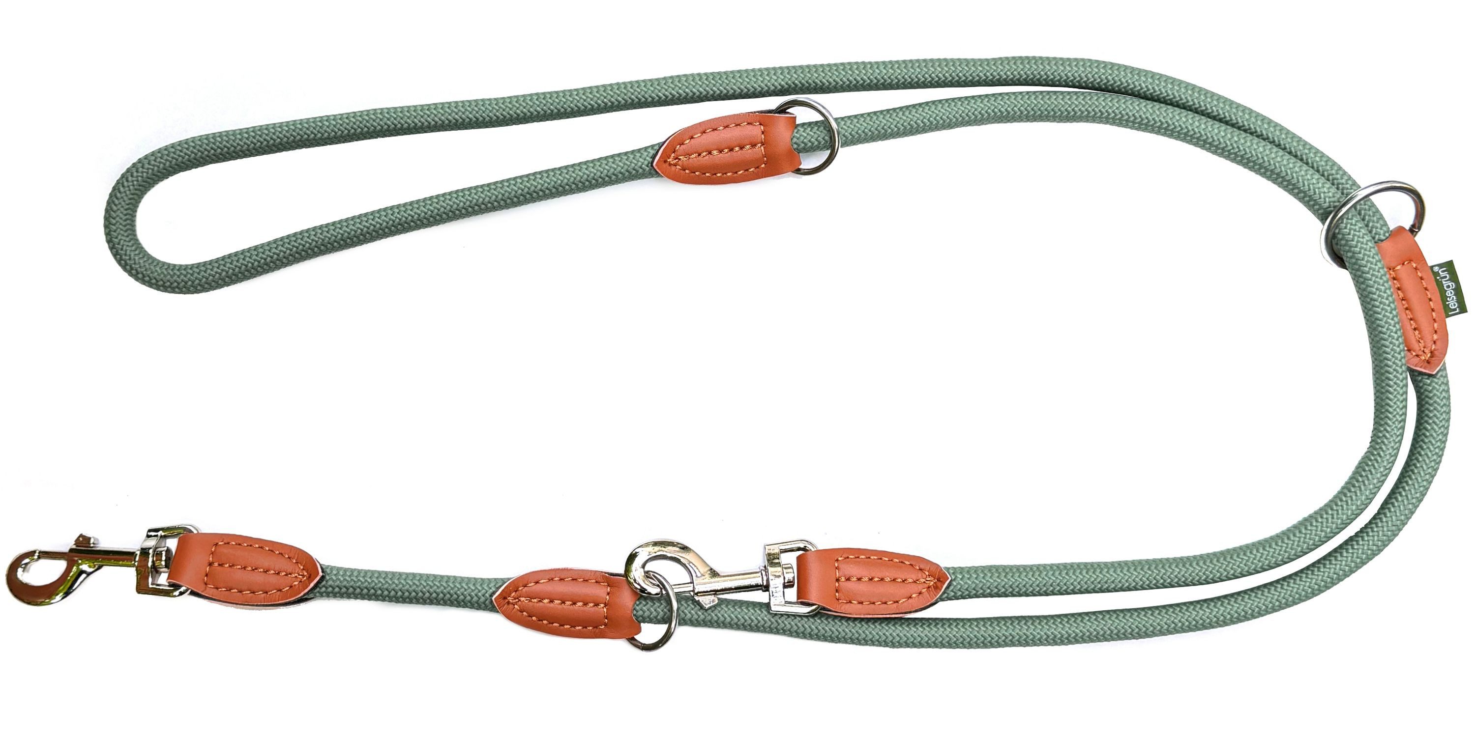 Leisegrün Hundeleine Hundeleine für große Hunde, nur 260g leicht, Hundeleine 2m - Grün, Nylon